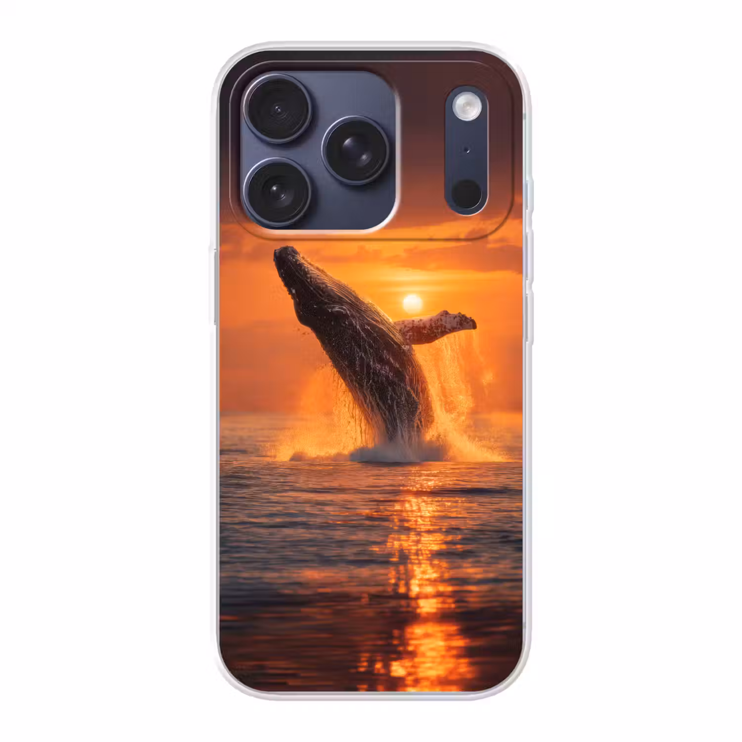 Walvis - Zon - Zee Telefoonhoesje iPhone 17 Pro klein -3d