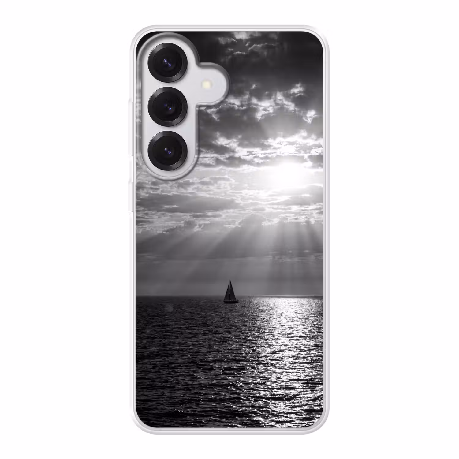 Water - Boot - Lucht - Natuur - Zwart-wit Telefoonhoesje Samsung Galaxy S26 klein -3d