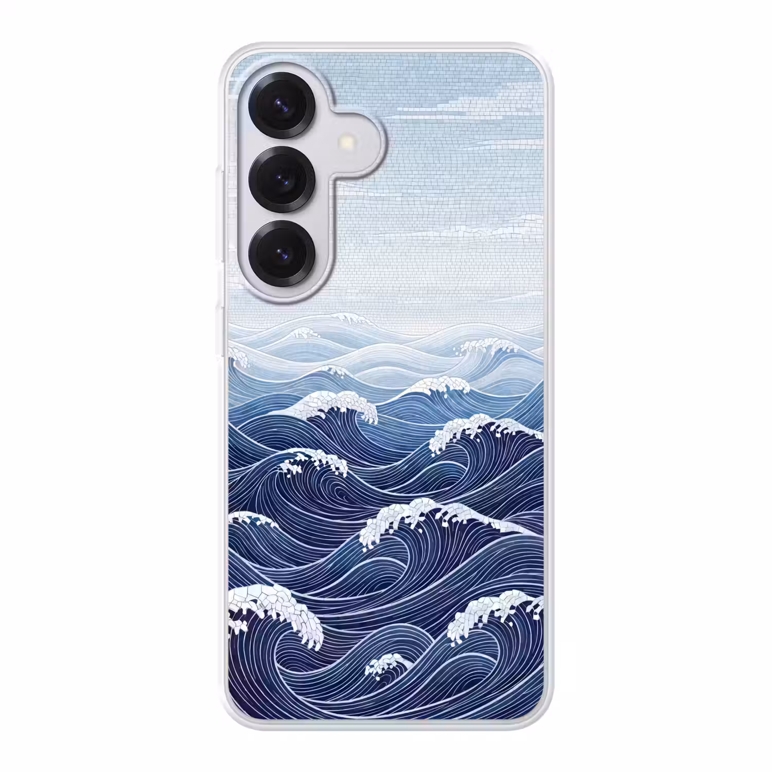 Water - Mozaïek - Landschap - Modern - Blauw Telefoonhoesje Samsung Galaxy S26 klein -3d