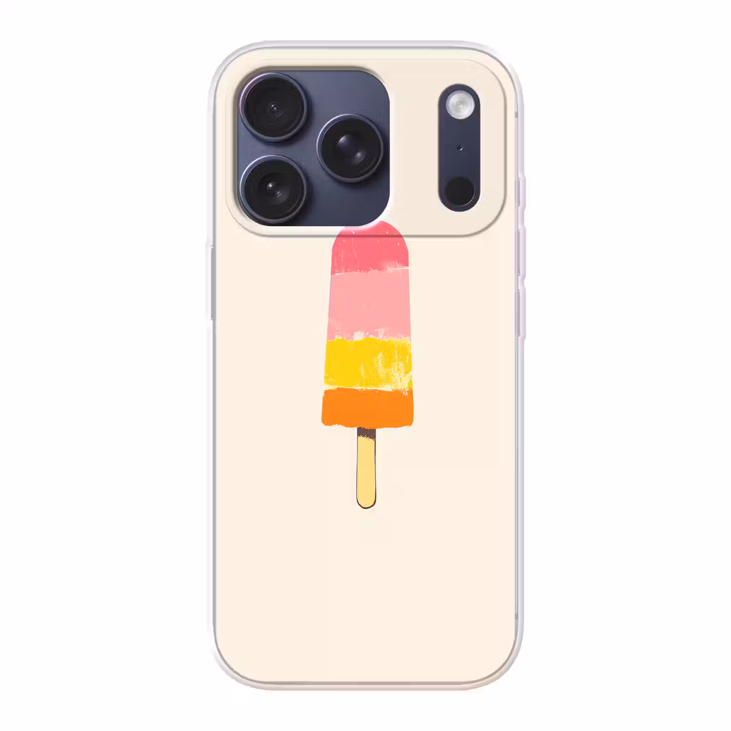 Waterijsje - Retro - Stokje - Roze Telefoonhoesje iPhone 17 Pro klein -3d