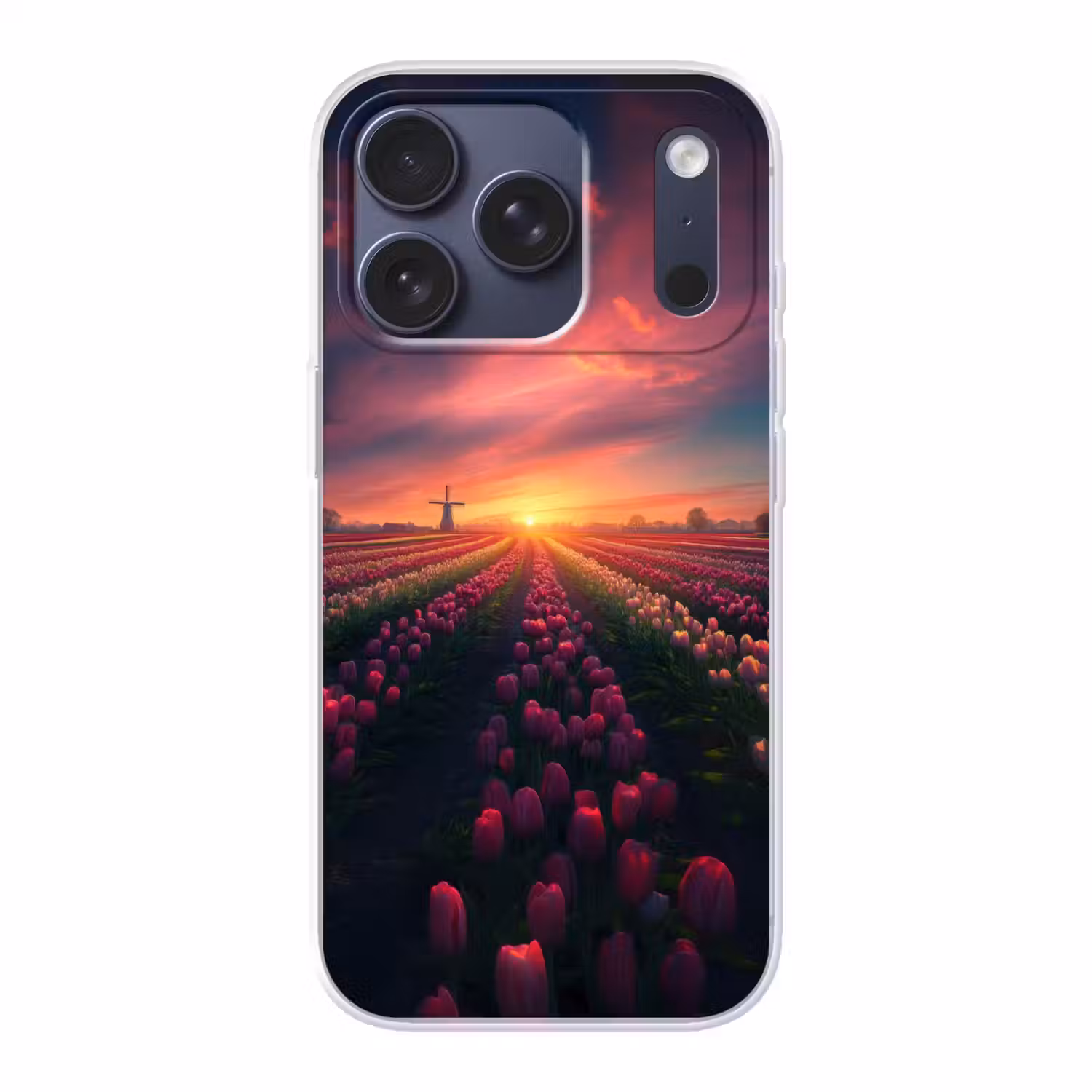 Windmolen - Zonsondergang - Landschap Telefoonhoesje iPhone 17 Pro klein -3d