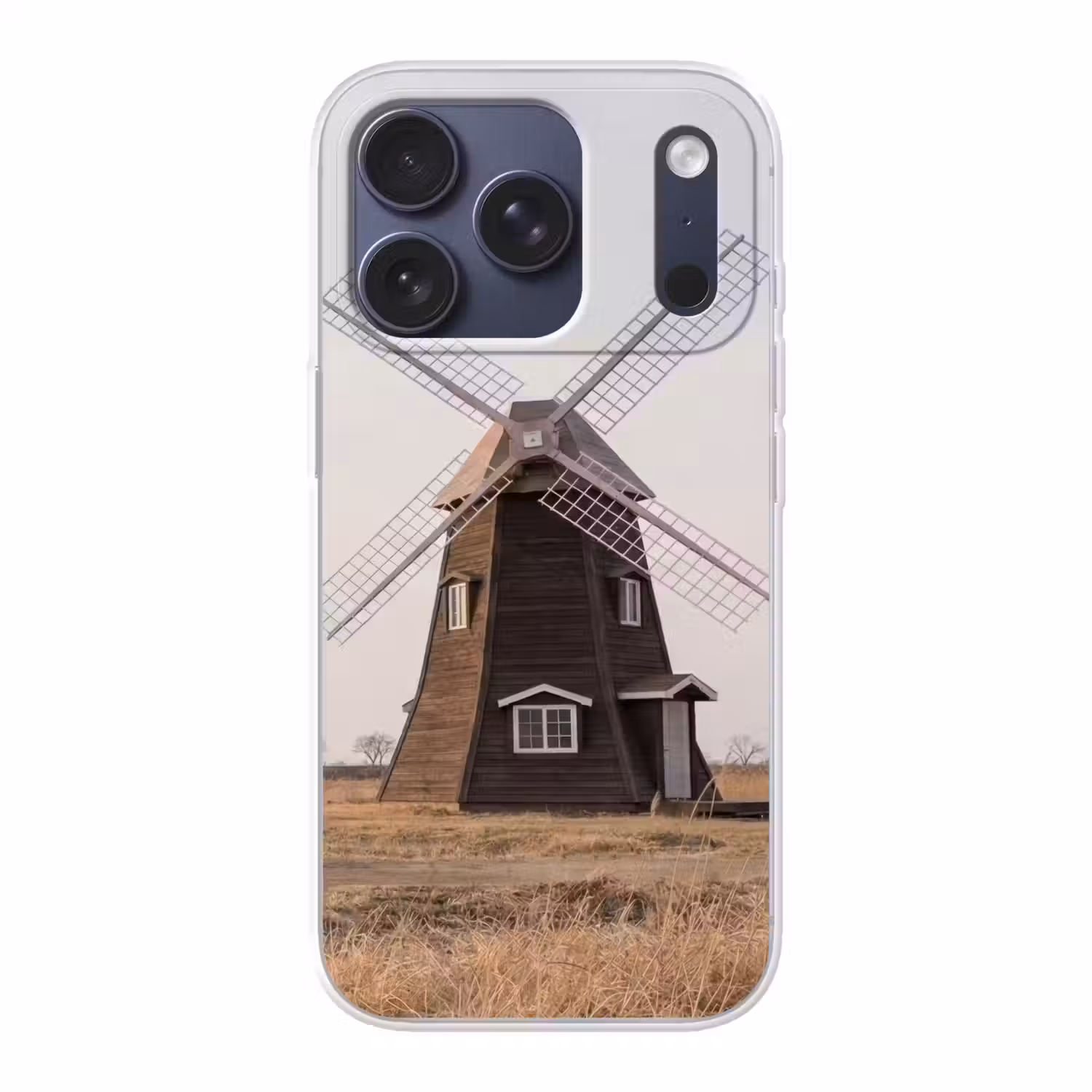 Windmolens - Landschap - Veld Telefoonhoesje iPhone 17 Pro klein -3d
