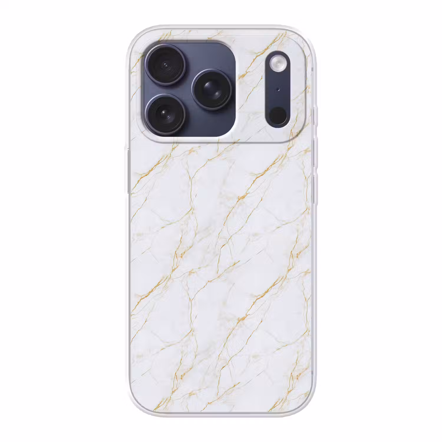 Wit - Marmer - Goud - Luxueus Telefoonhoesje iPhone 17 Pro klein 878 -3d