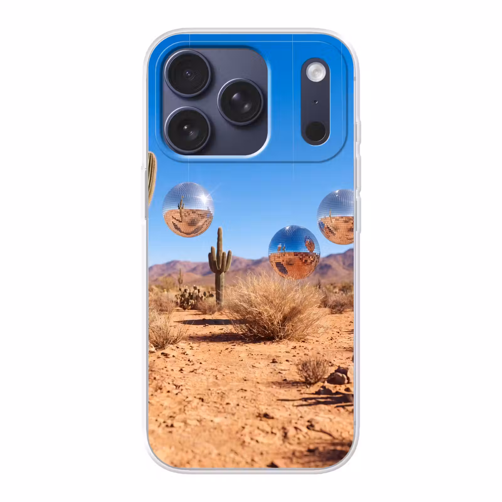 Telefoonhoesje - Woestijn - Spiegelbal - Kunst - Woestijn - Spiegelbal - Kunst Telefoonhoesje iPhone 17 Pro klein