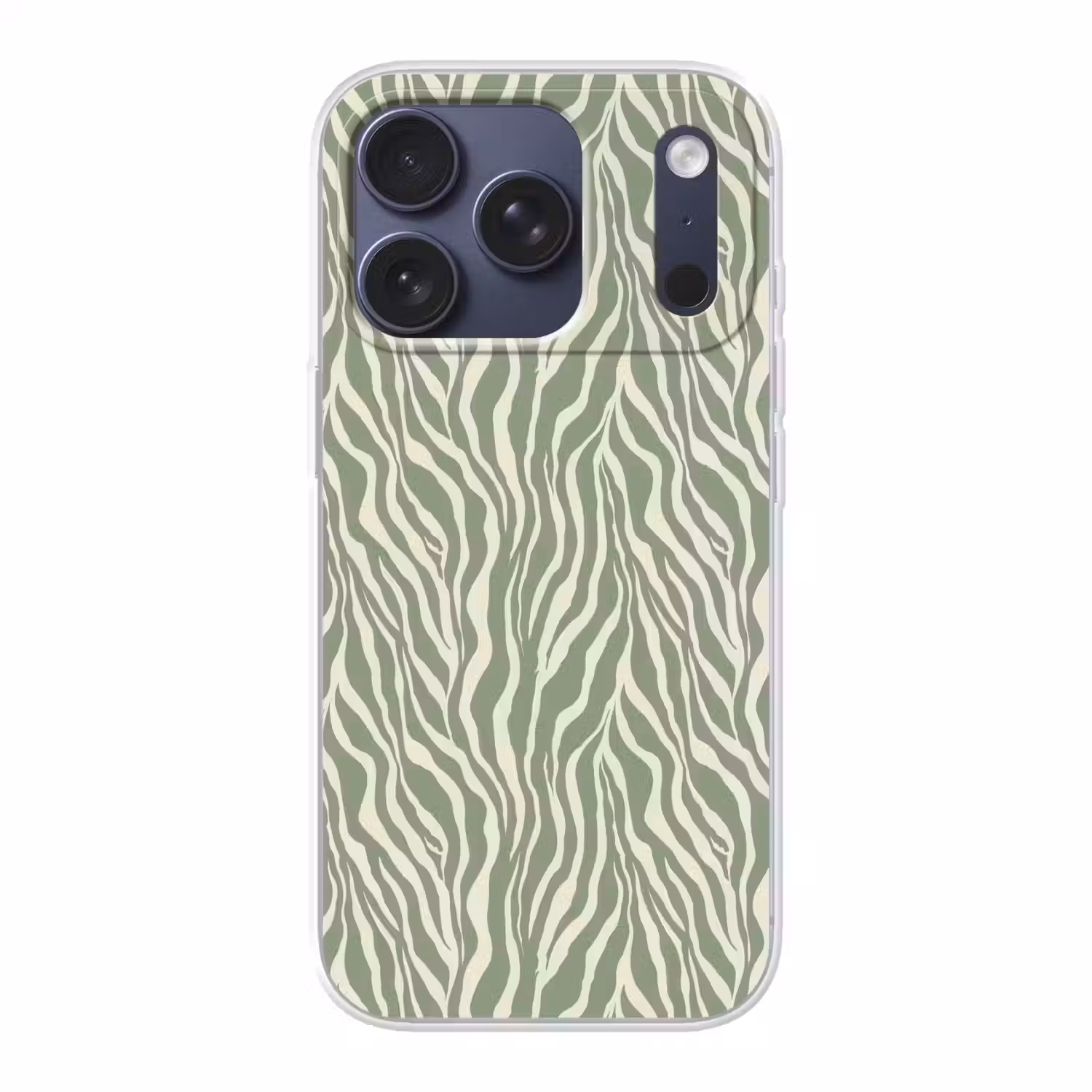 Zebra - Motief - Groen Telefoonhoesje iPhone 17 Pro klein 878 -3d