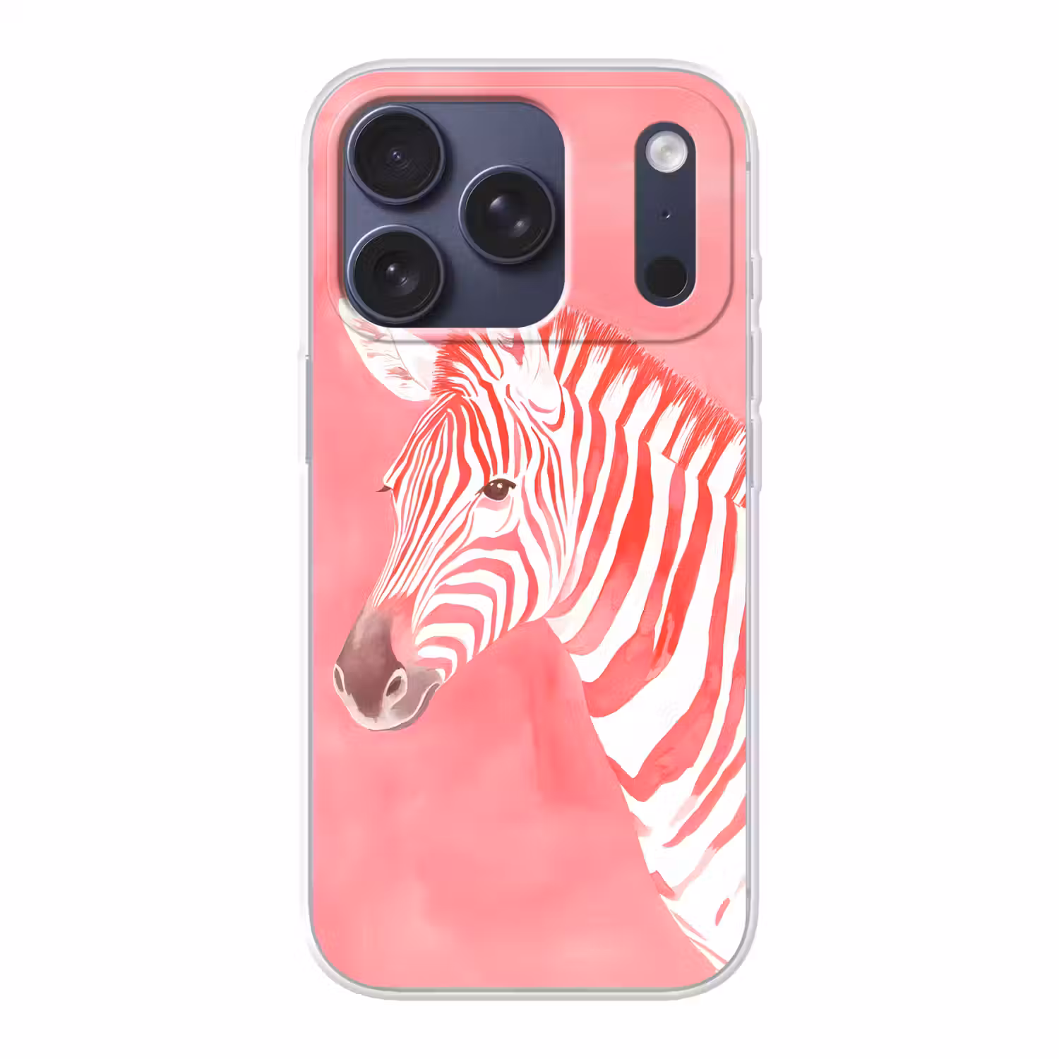 Zebra - Pink - Verf Telefoonhoesje iPhone 17 Pro klein -3d