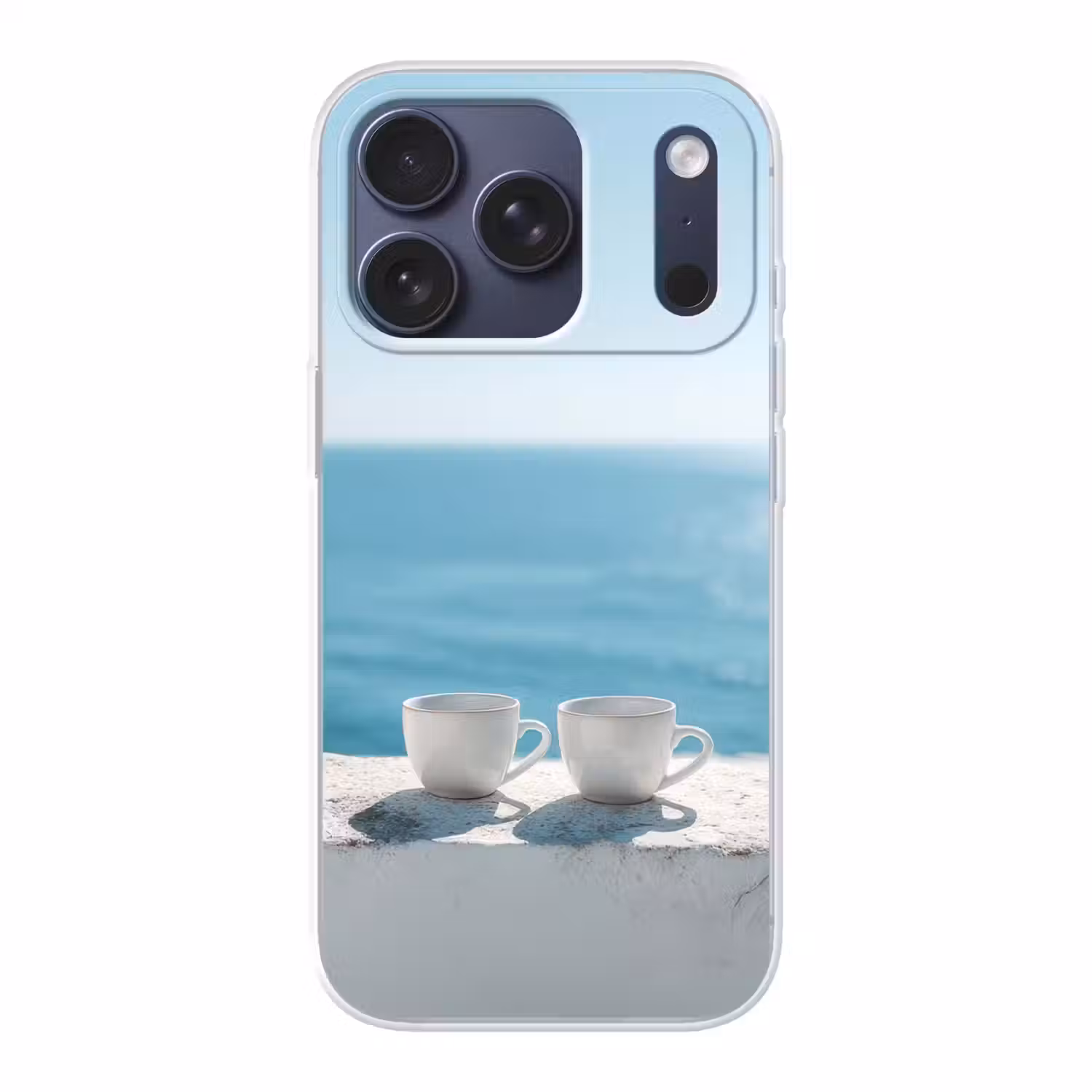 Zee - Koffiekopjes - Zomers Telefoonhoesje iPhone 17 Pro klein -3d