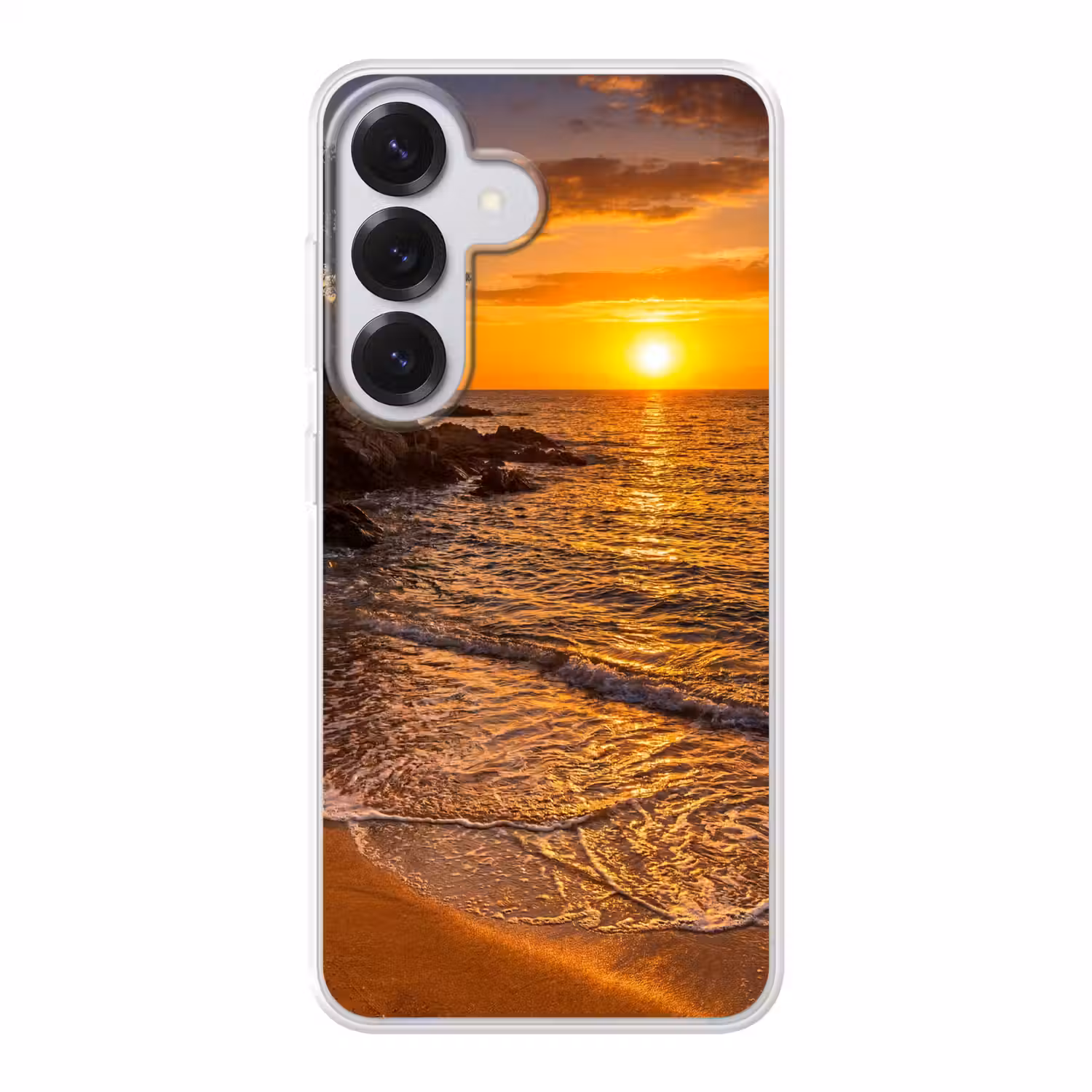 Zee - Kust - Zonsondergang - Natuur - Oranje Telefoonhoesje Samsung Galaxy S26 klein -3d