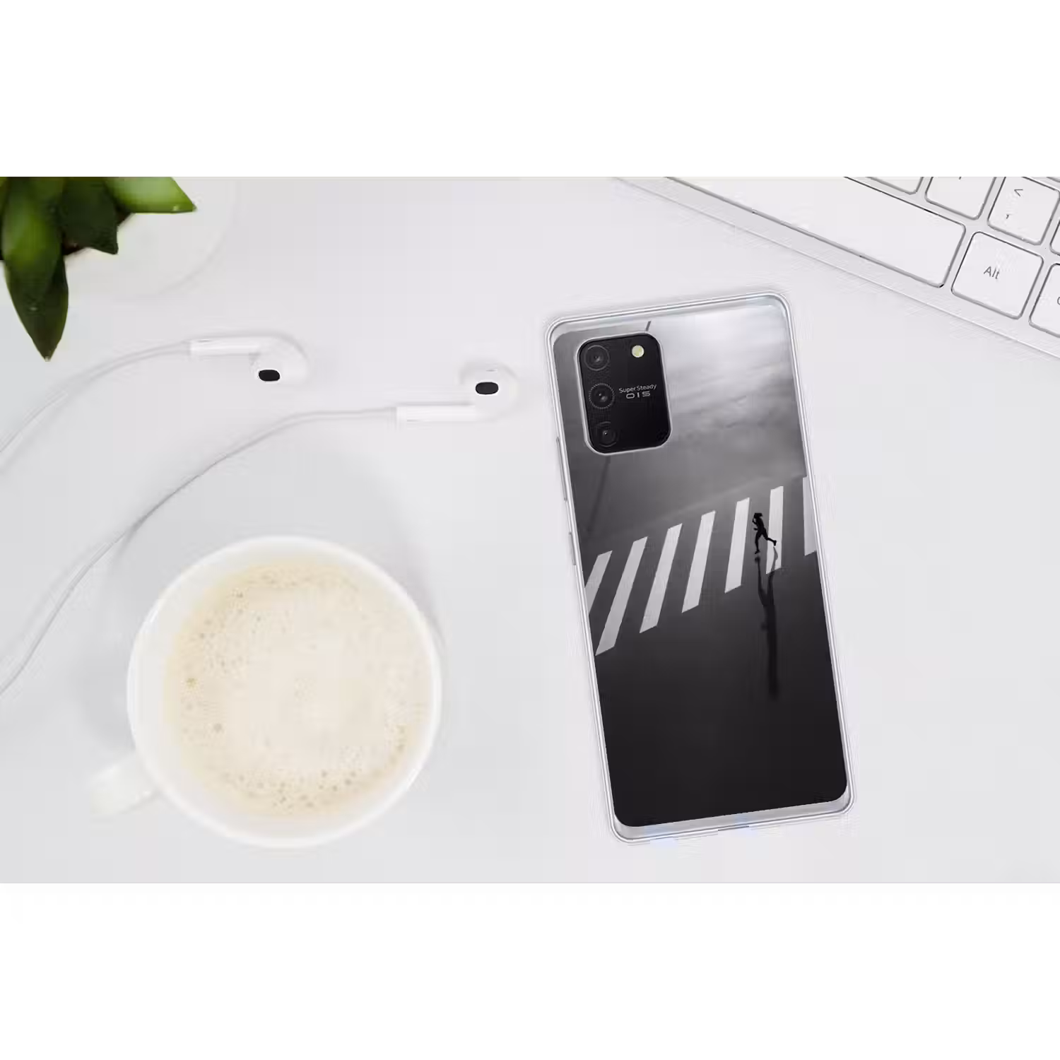 Zeebrapad - Hardloper - Zwart - Wit Telefoonhoesje Samsung Galaxy S10 Lite klein -oordopS10Lite