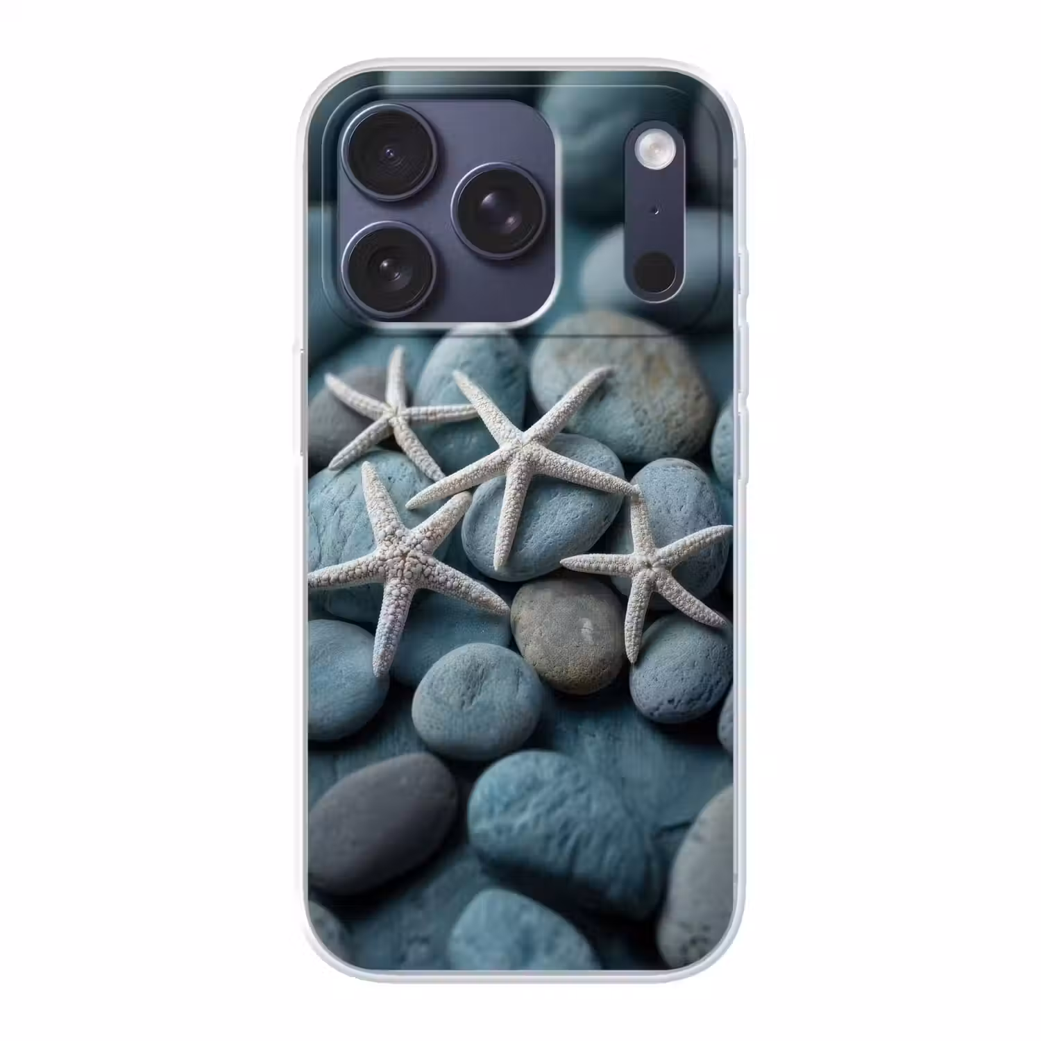 Zeesterren - Stenen - Wit Telefoonhoesje iPhone 17 Pro klein -3d