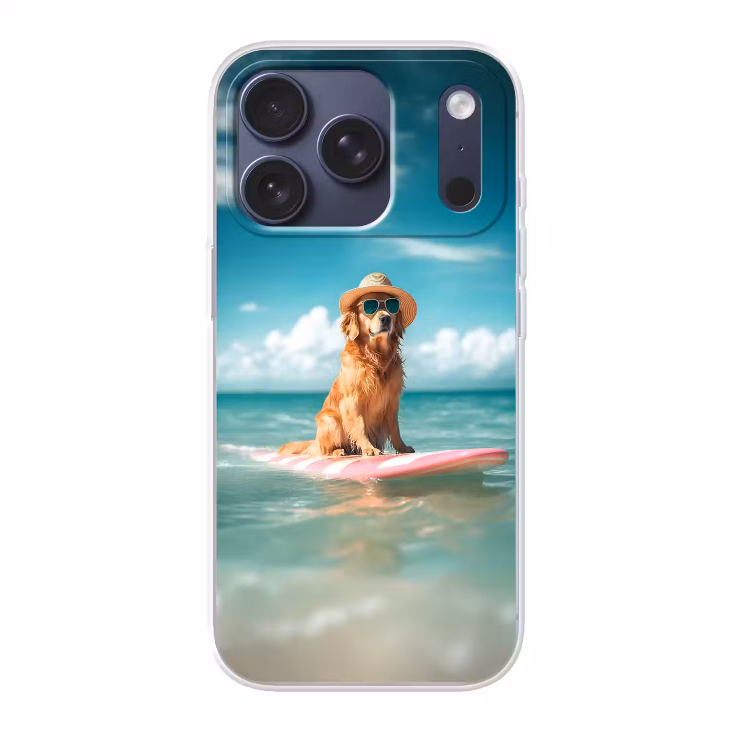 Zeewater - Hond - Golden retriever - Zonnebril Telefoonhoesje iPhone 17 Pro klein -3d