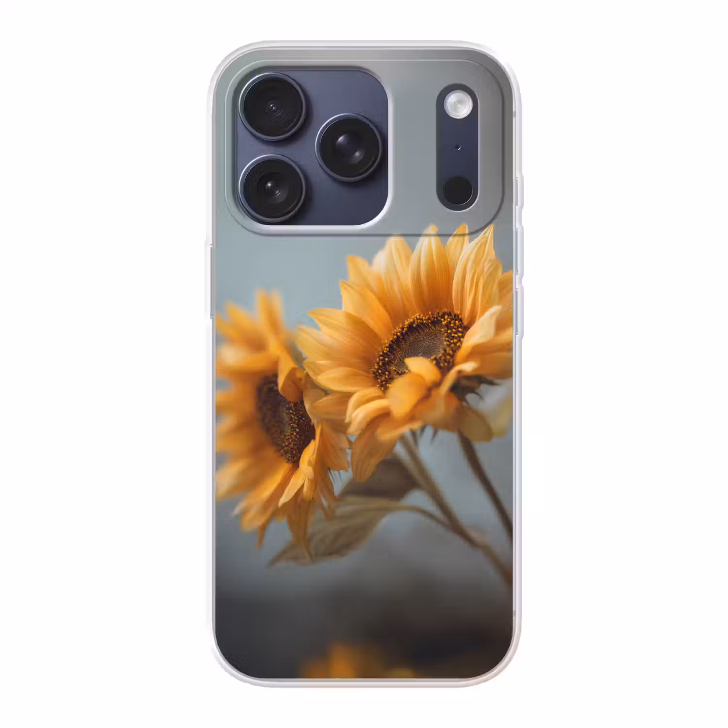 Zonnebloemen - Geel - Wazig Telefoonhoesje iPhone 17 Pro klein -3d