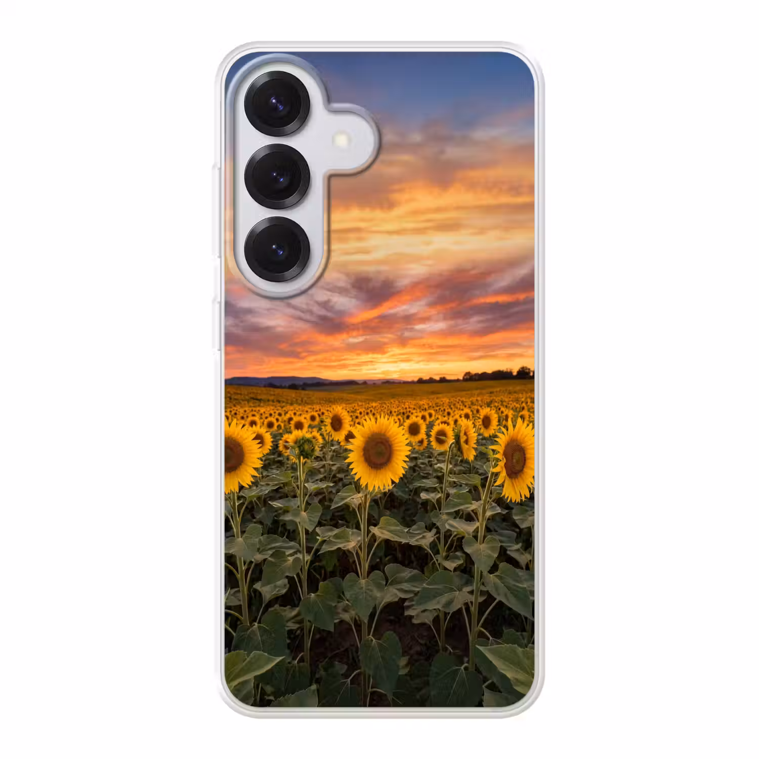 Zonnebloemen - Heuvellandschap - Geel Telefoonhoesje Samsung Galaxy S26 klein -3d