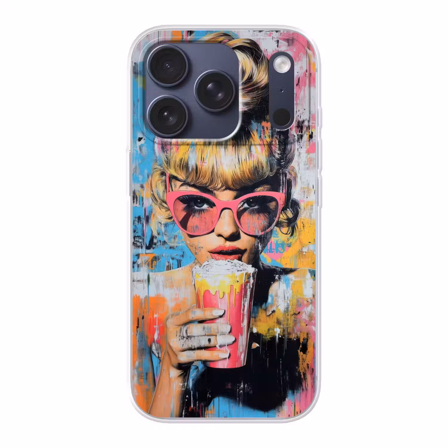 Zonnebril - Vrouw - Kleurrijk - Verfspetters Telefoonhoesje iPhone 17 Pro klein -3d
