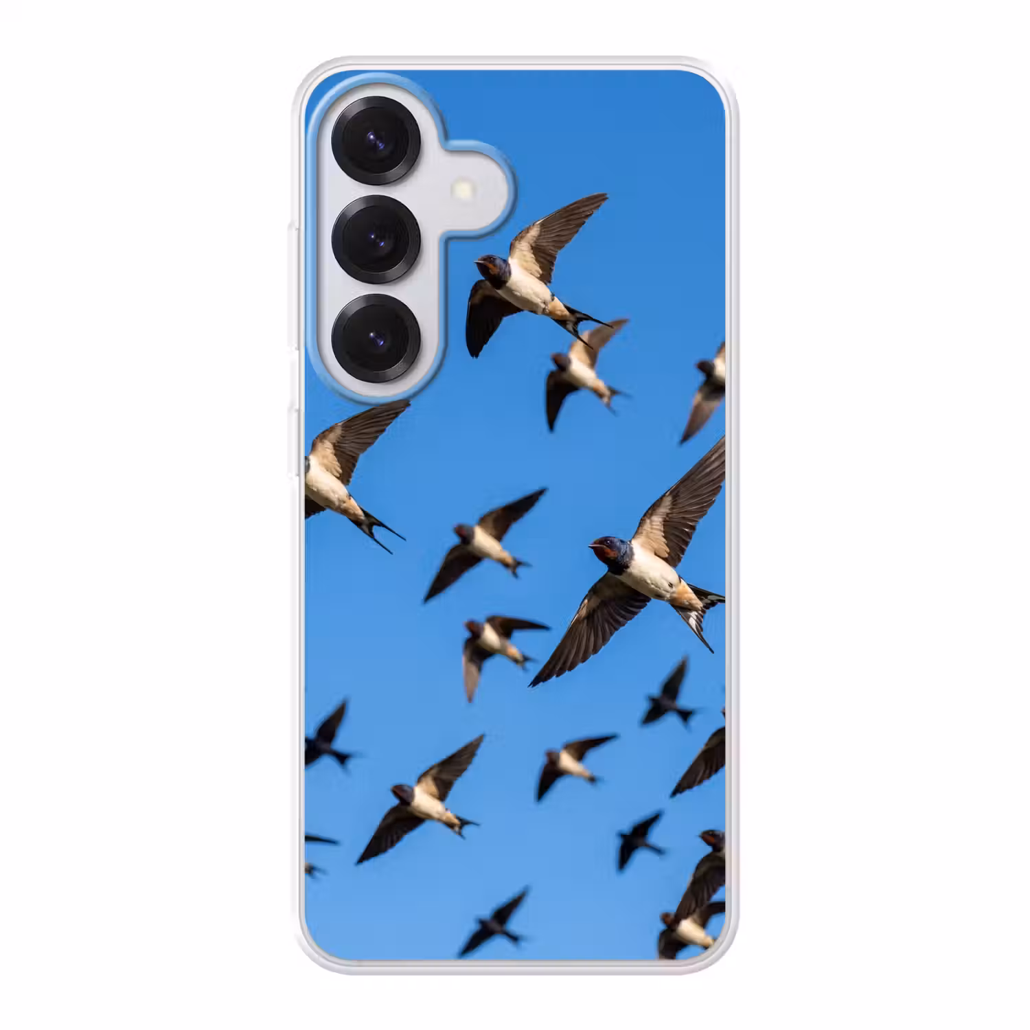 Zwaluwen - Vliegen - Blauw Telefoonhoesje Samsung Galaxy S26 klein -3d