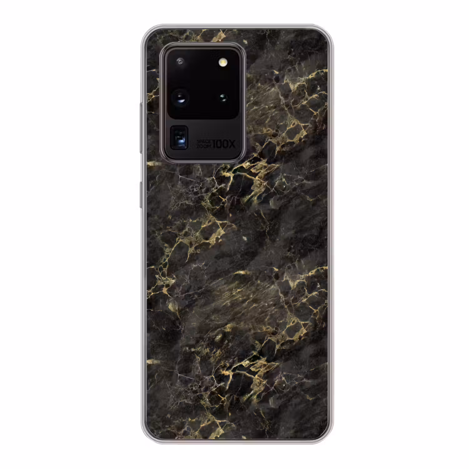 Zwart - Marmer - Goud - Nerf Telefoonhoesje Samsung Galaxy S20 Ultra klein 358 -3d