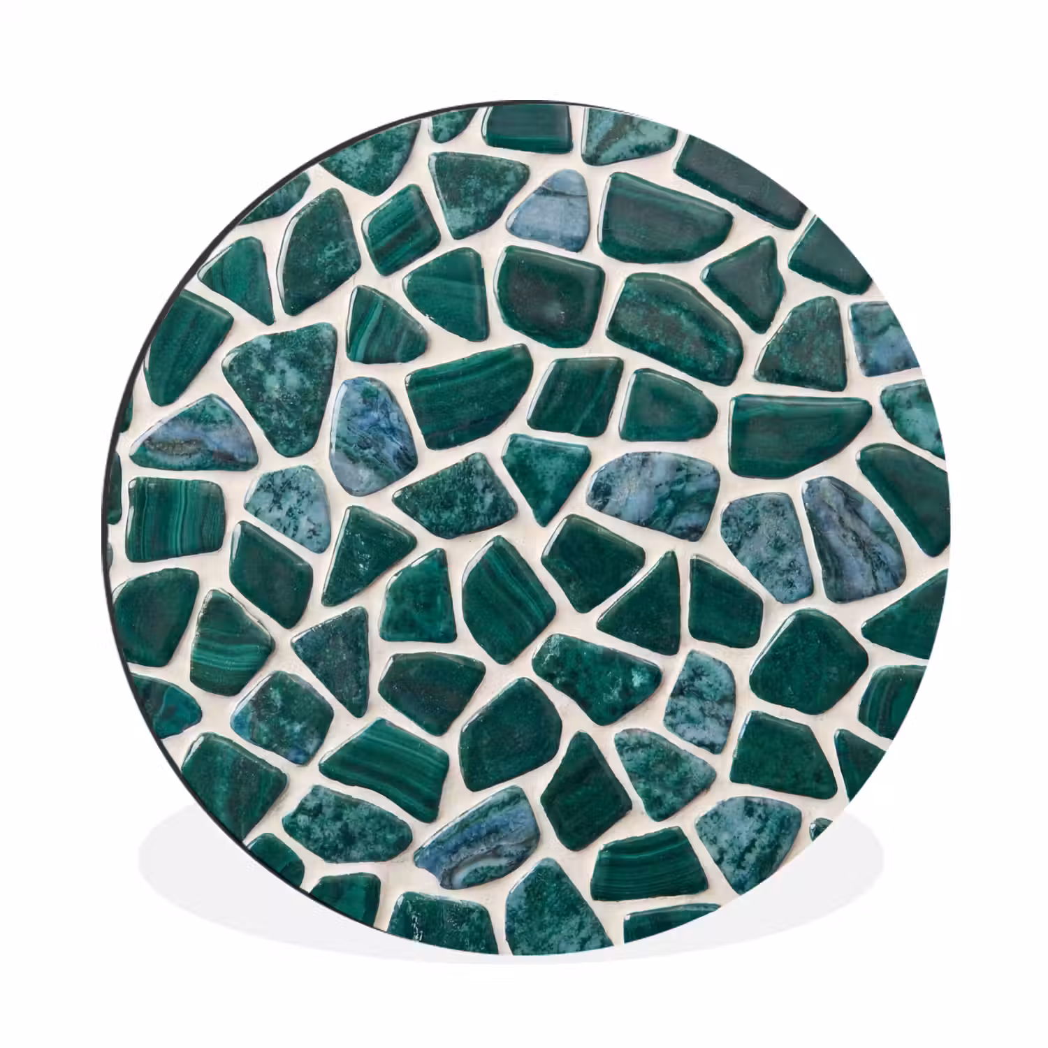 Textuur - Steen - Groen - Abstract - Patroon Wandcirkel aluminium klein -3d