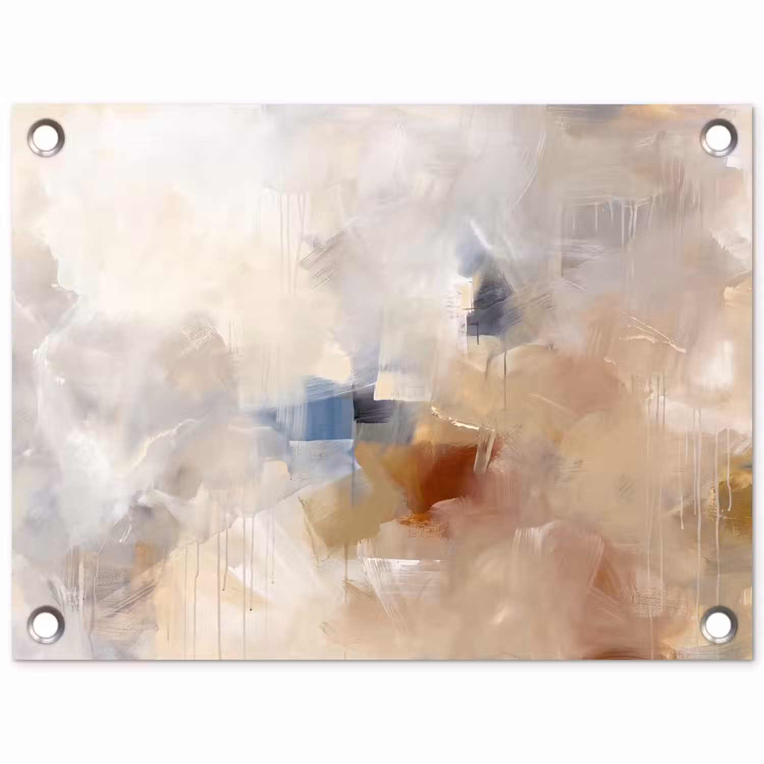Abstract - Borstelstreken - Modern - Beige - Kunst tuinposter los doek klein -3d