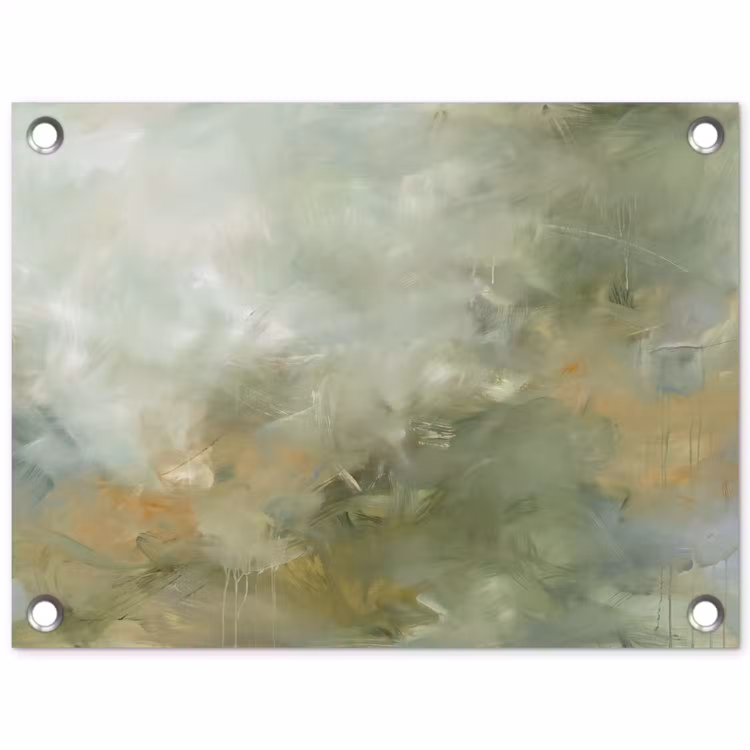 Abstract - Groen - Beige - Modern - Kunst tuinposter los doek klein -3d