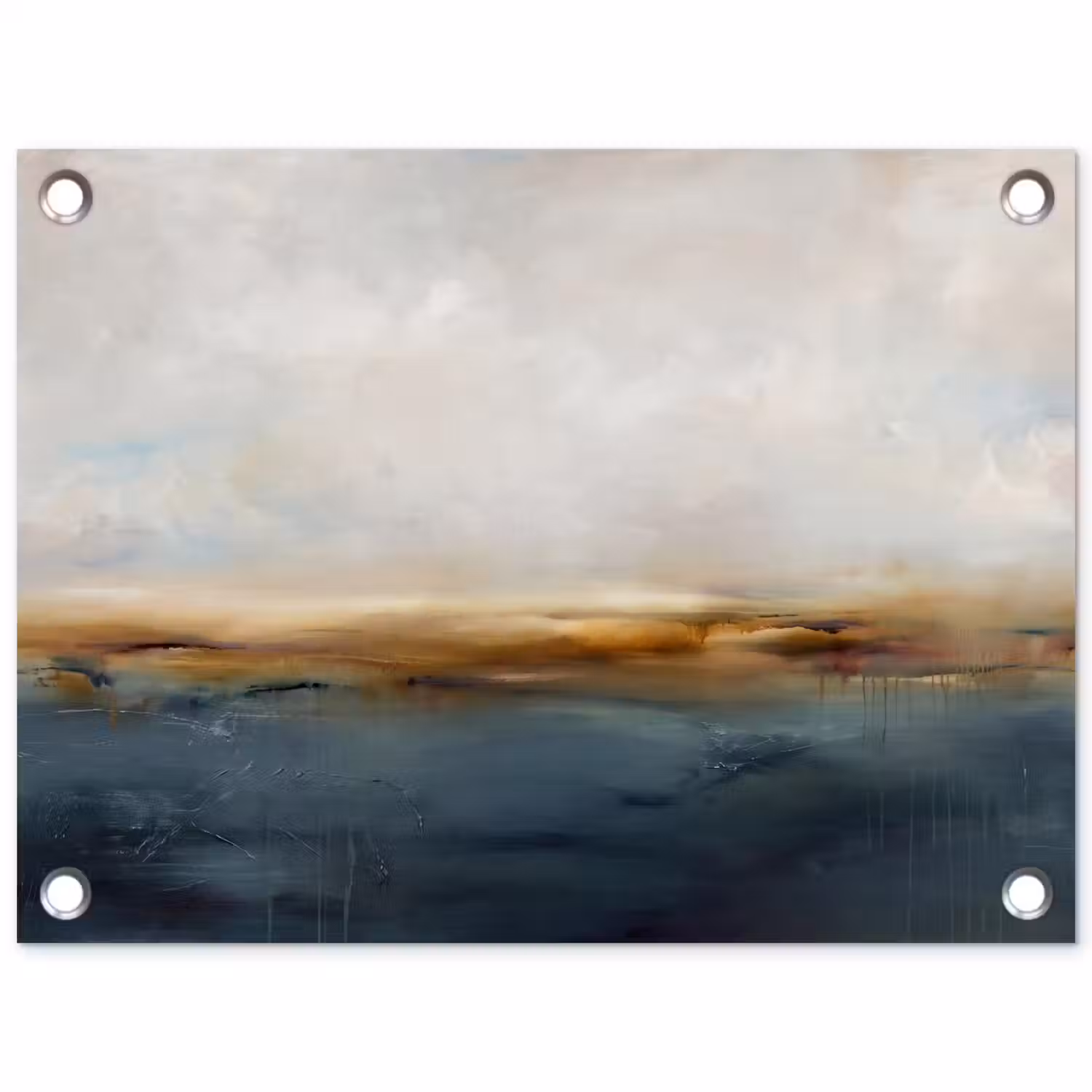 Abstract - Horizon - Water - Modern - Beige tuinposter los doek klein -3d