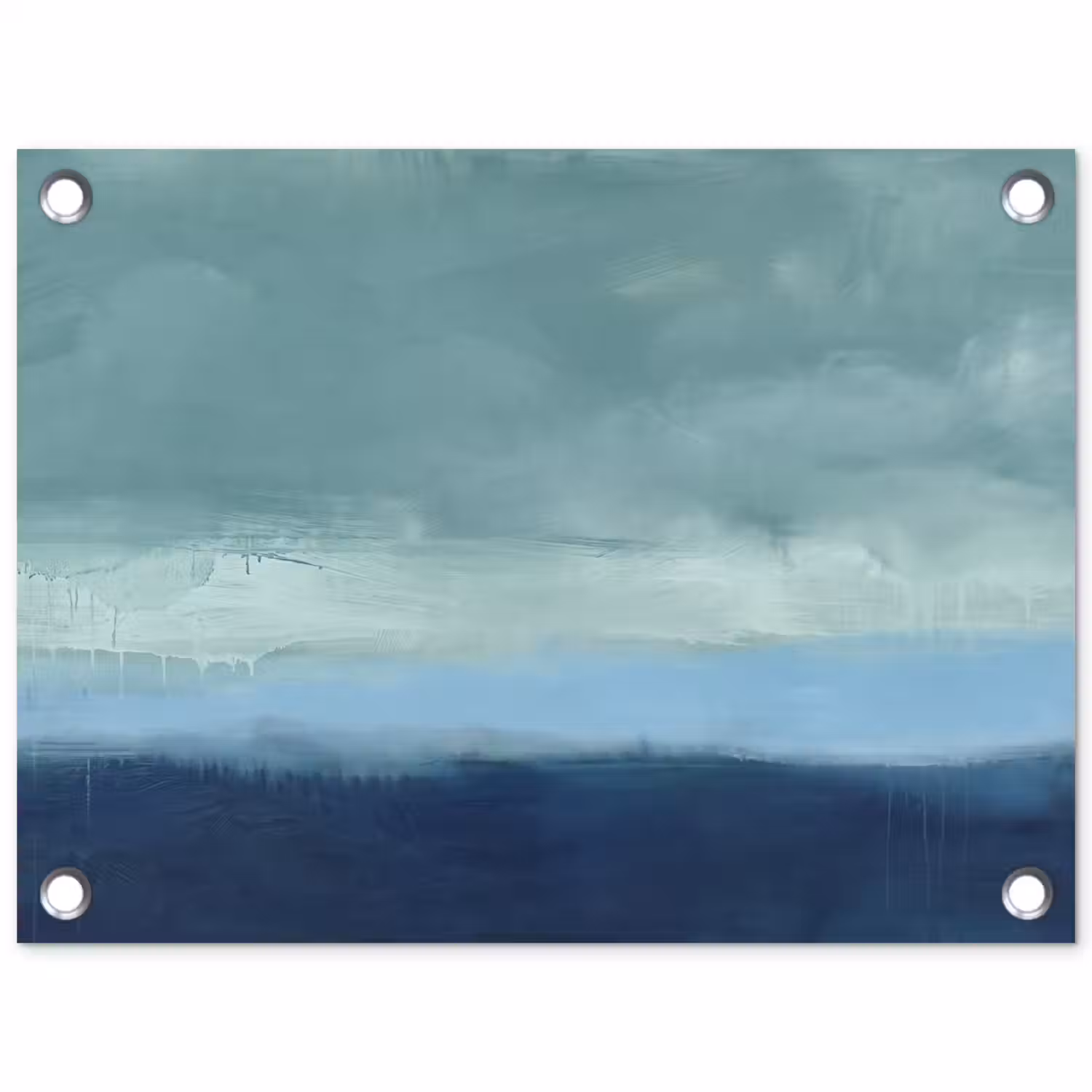 Abstract - Lagen - Rust - Modern - Blauw tuinposter los doek klein -3d