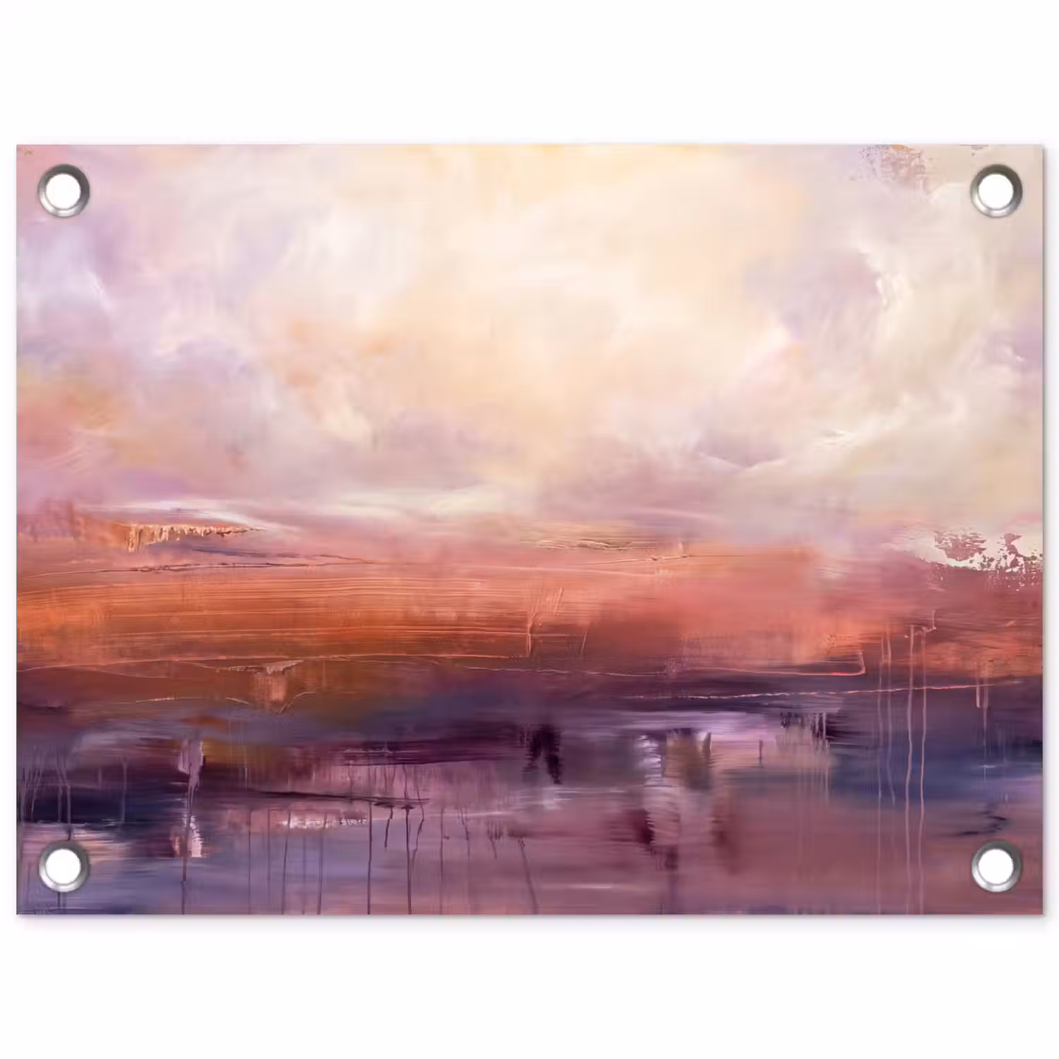 Abstract - Landschap - Modern - Paars - Oranje tuinposter los doek klein -3d