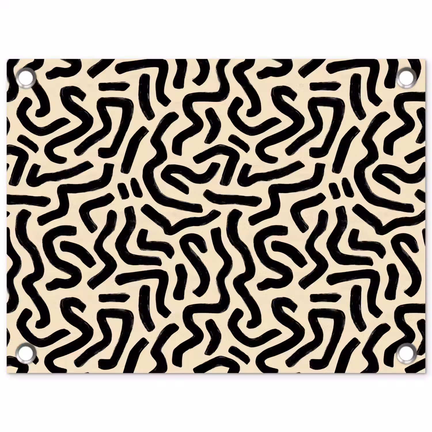Abstract - Lijnen - Zwart tuinposter los doek klein 239 -3d
