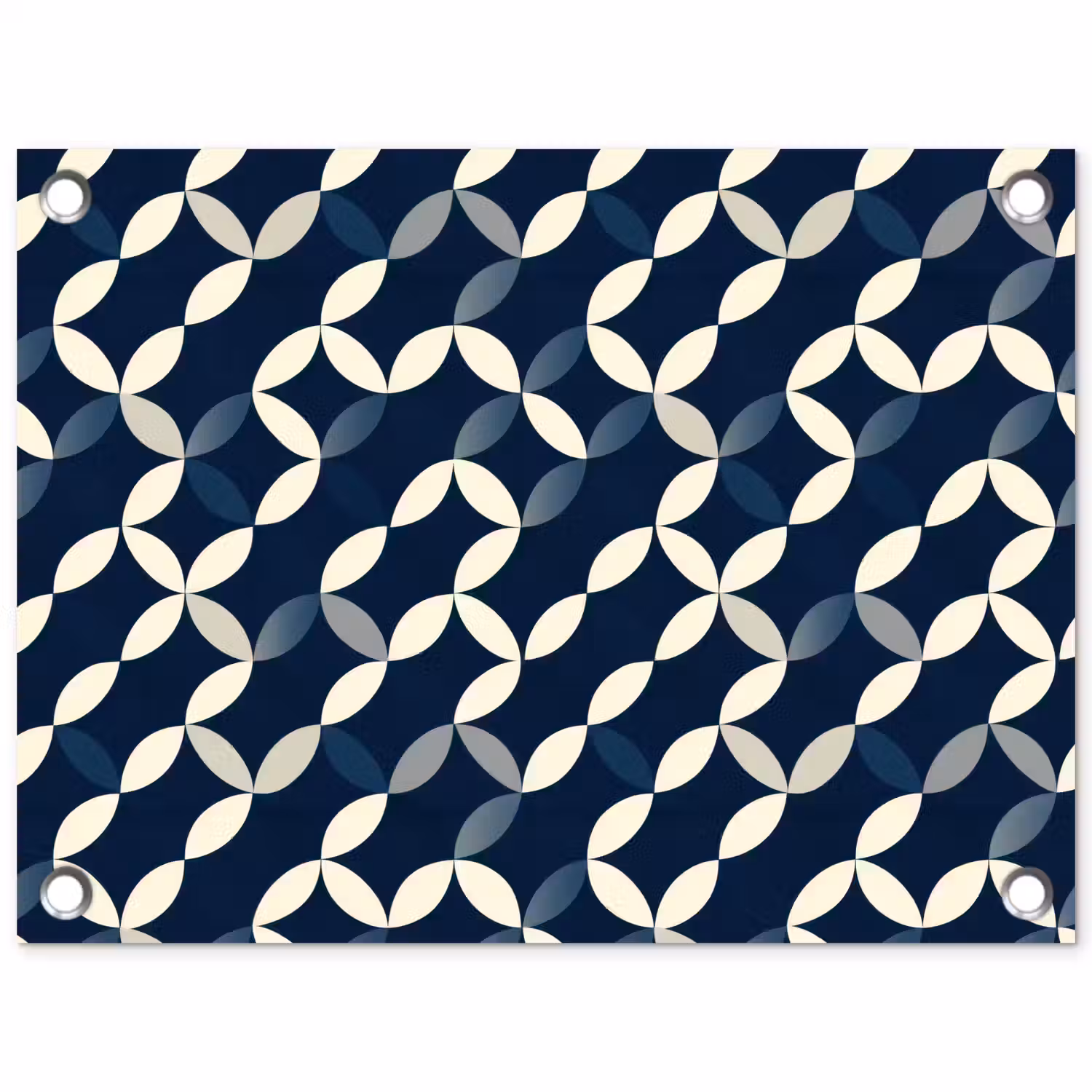 Abstract - Patroon - Blauw tuinposter los doek klein 239 -3d