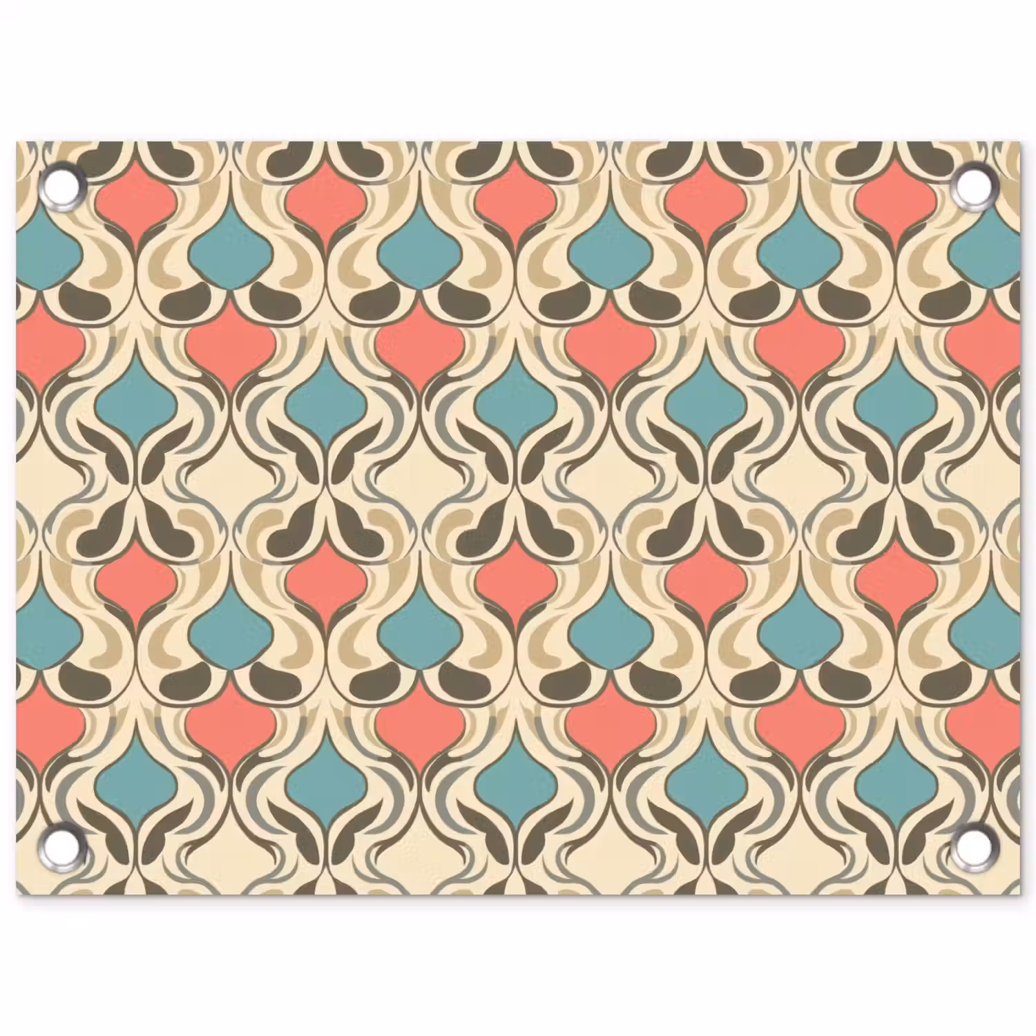 Barok - Retro - Kleurrijk tuinposter los doek klein 239 -3d