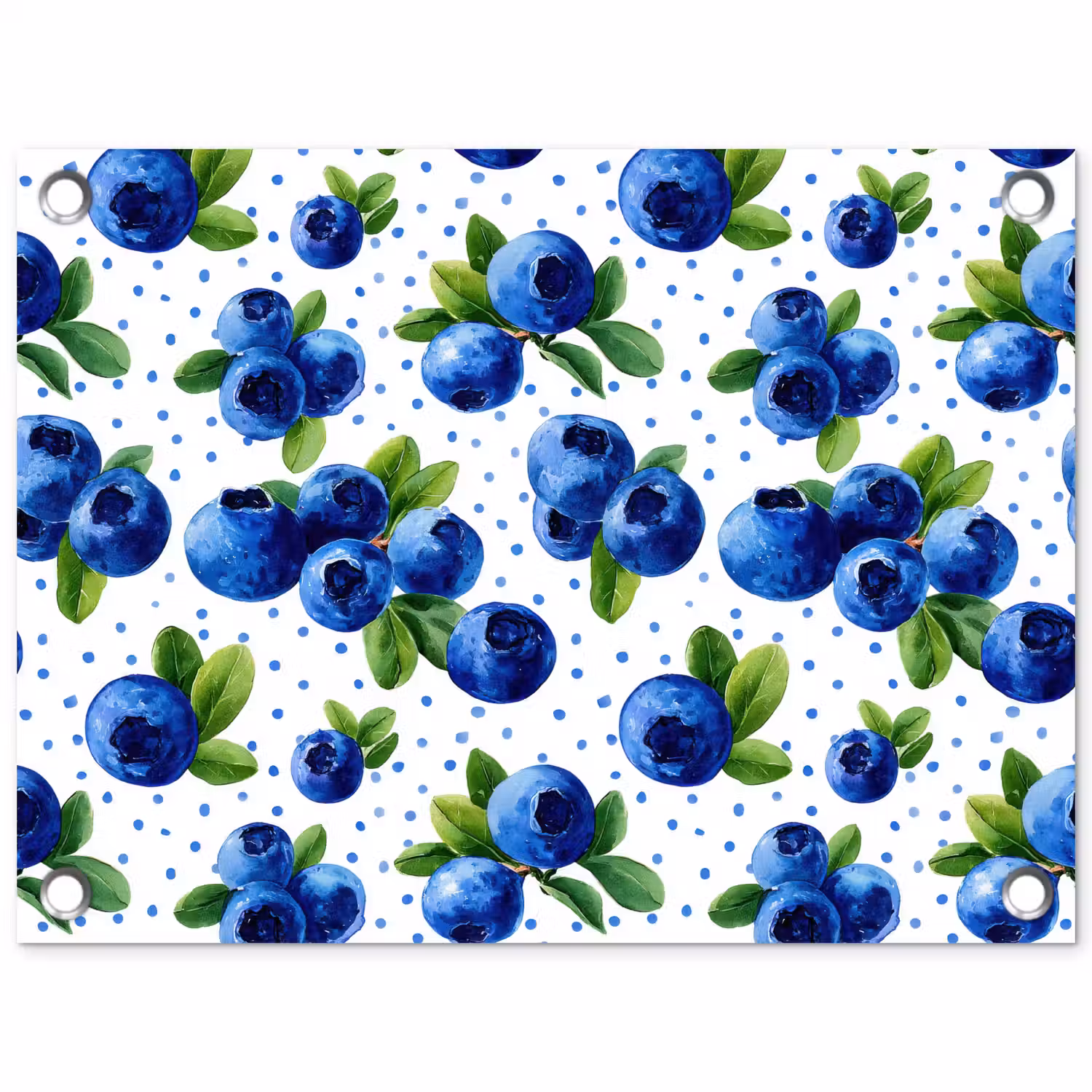 Bessen - Patroon - Blauw tuinposter los doek klein 239 -3d