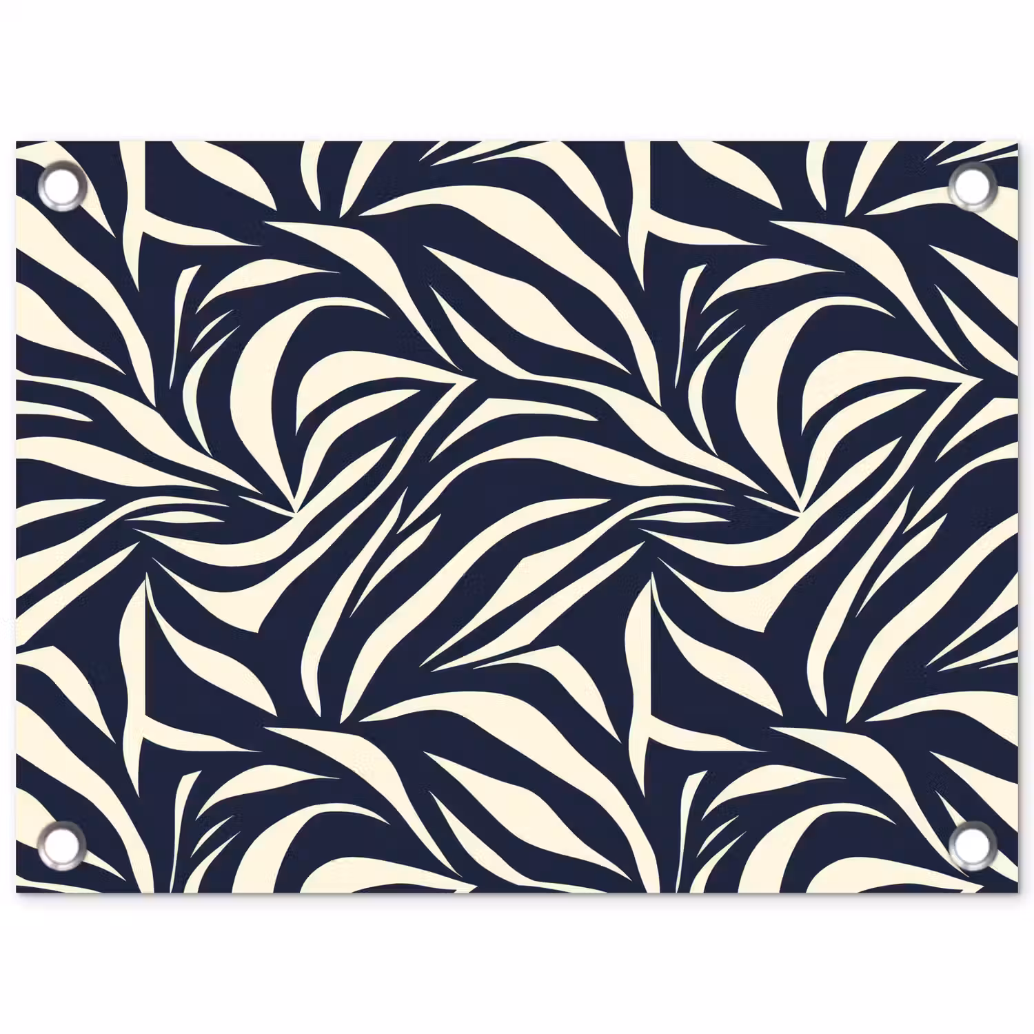 Bladvormen - Blauw - Patroon - Wit tuinposter los doek klein 239 -3d