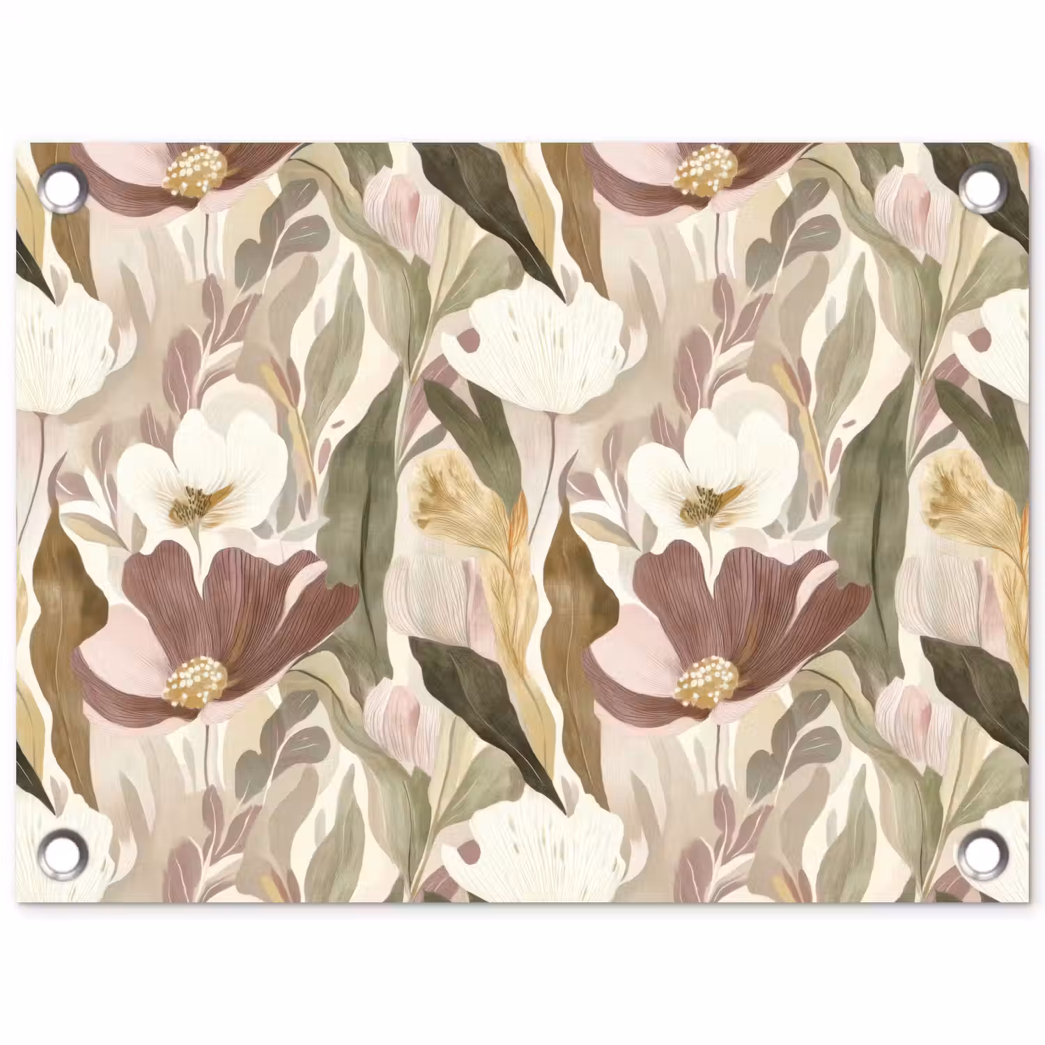 Bloemen - Aquarel - Kleurrijk tuinposter los doek klein 239 -3d
