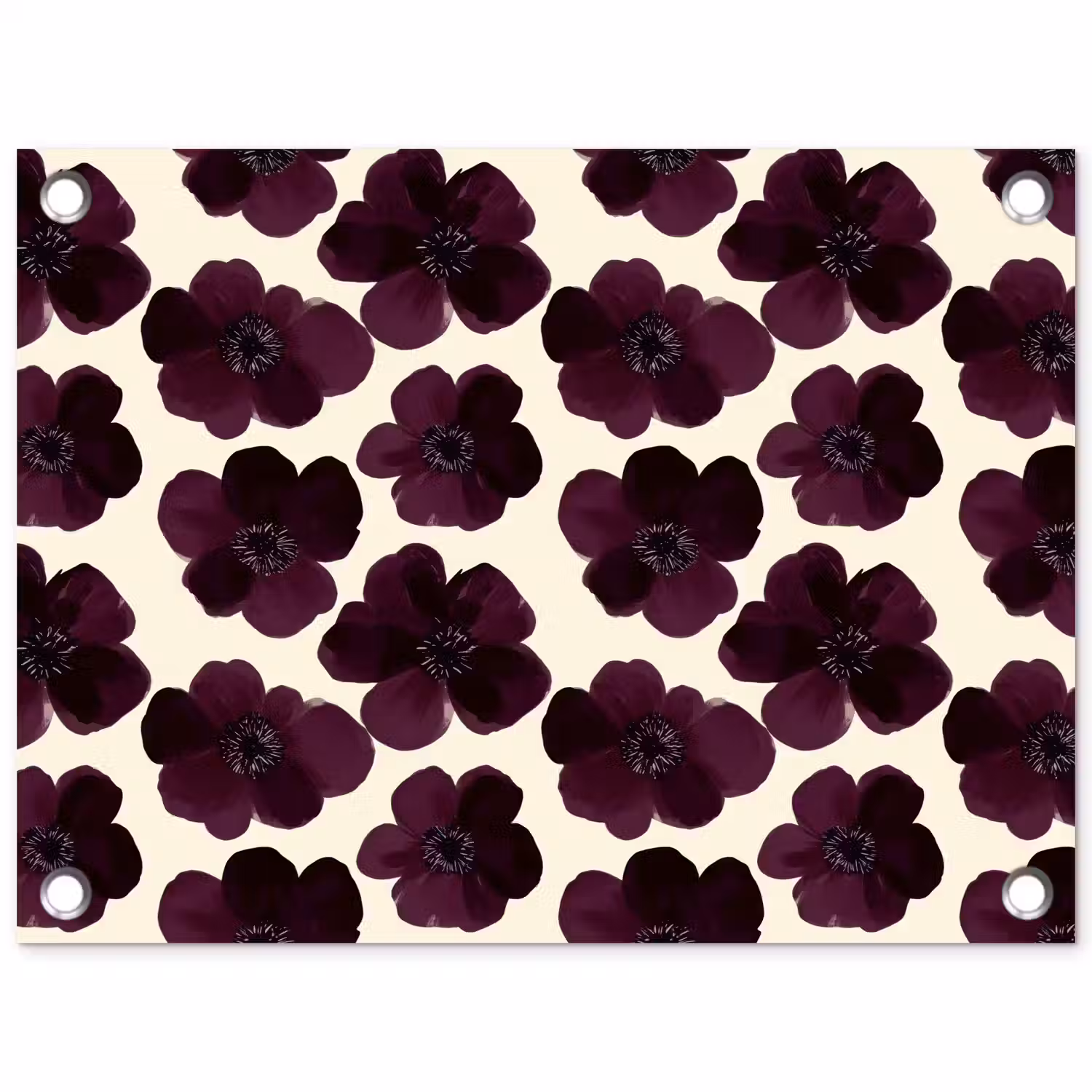 Bloemen - Aquarel - Paars tuinposter los doek klein 239 -3d