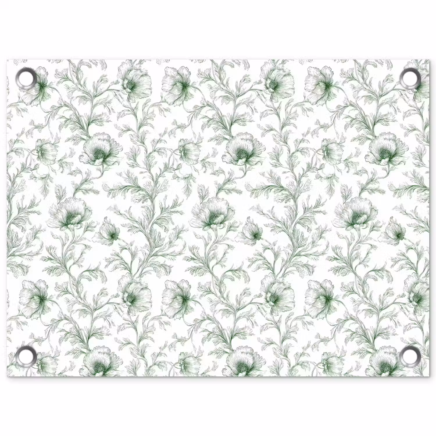 Bloemen - Getekend - Groen tuinposter los doek klein 239 -3d