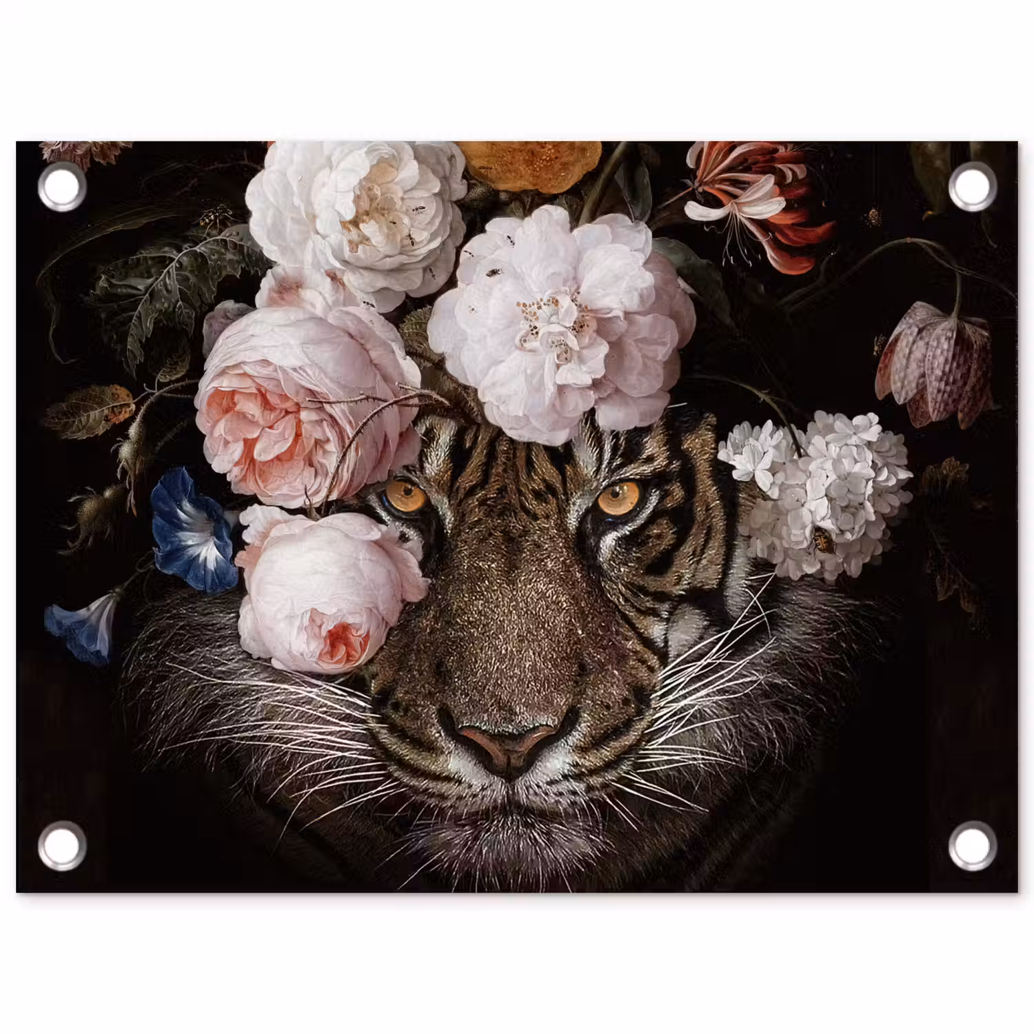 Bloemen - Jan Davidsz de Heem - Tijger - Schilderij - Stilleven - Oude meesters tuinposter los doek klein -3d