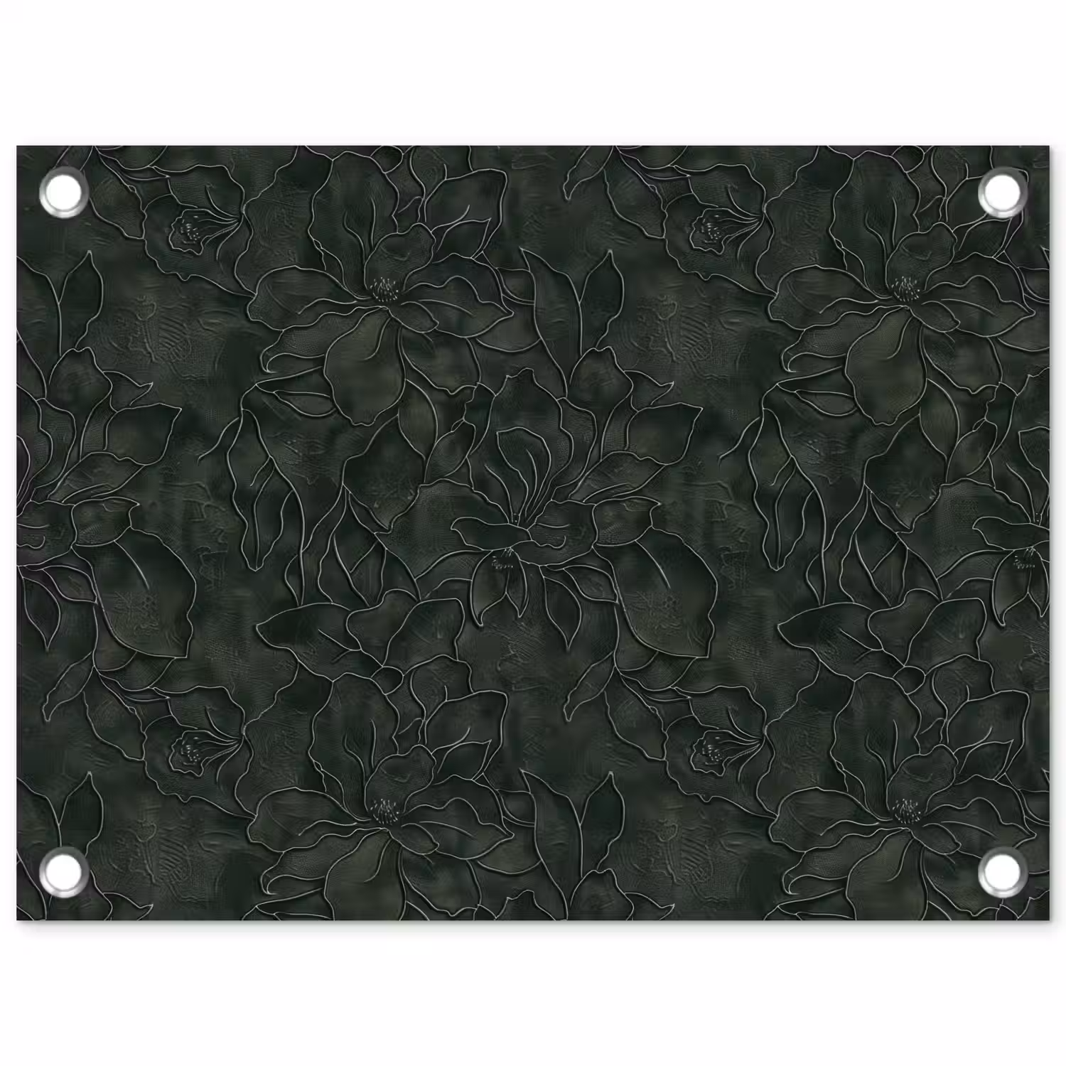 Bloemen - Lijnen - Groen tuinposter los doek klein 239 -3d