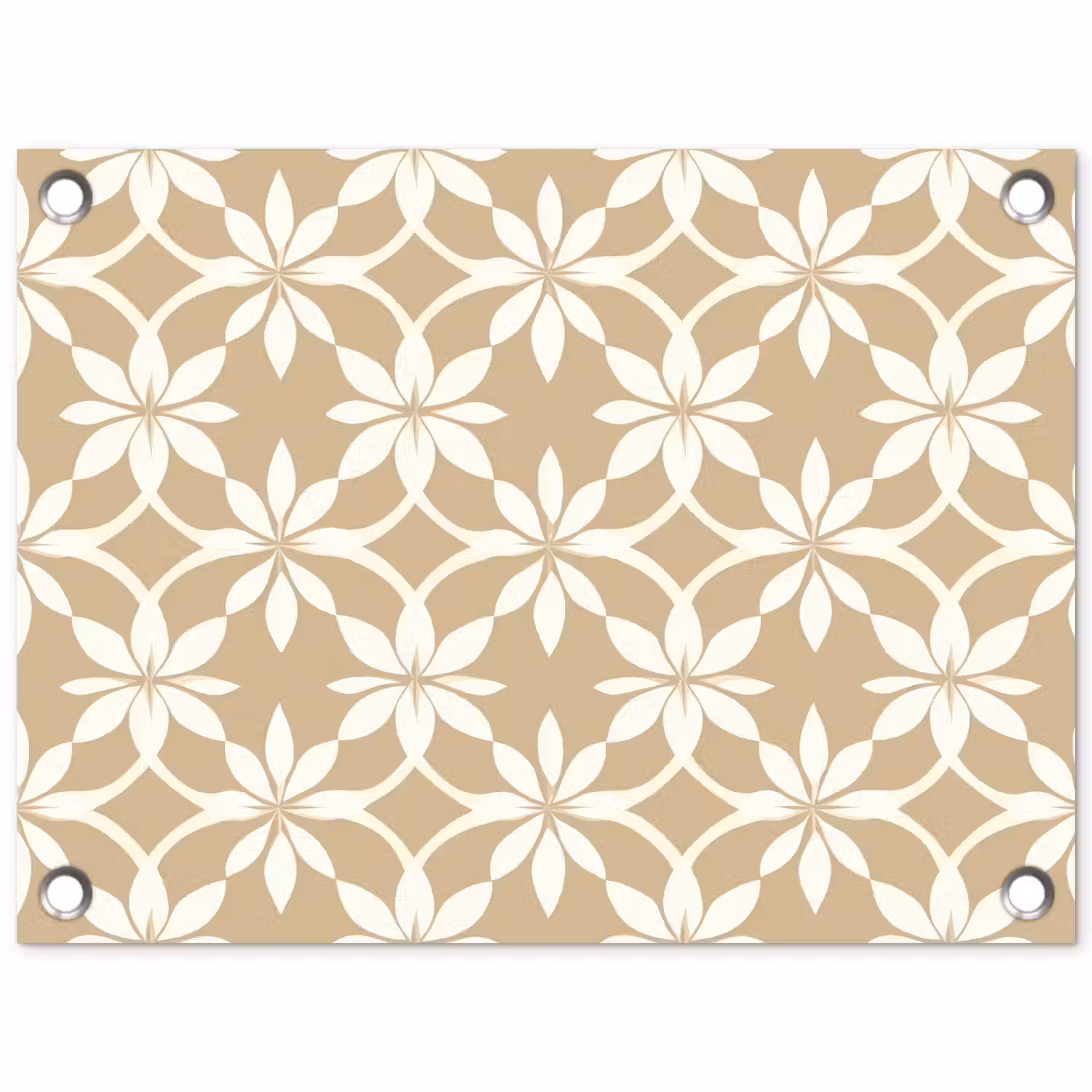Bloemen - Patroon - Beige tuinposter los doek klein 239 -3d