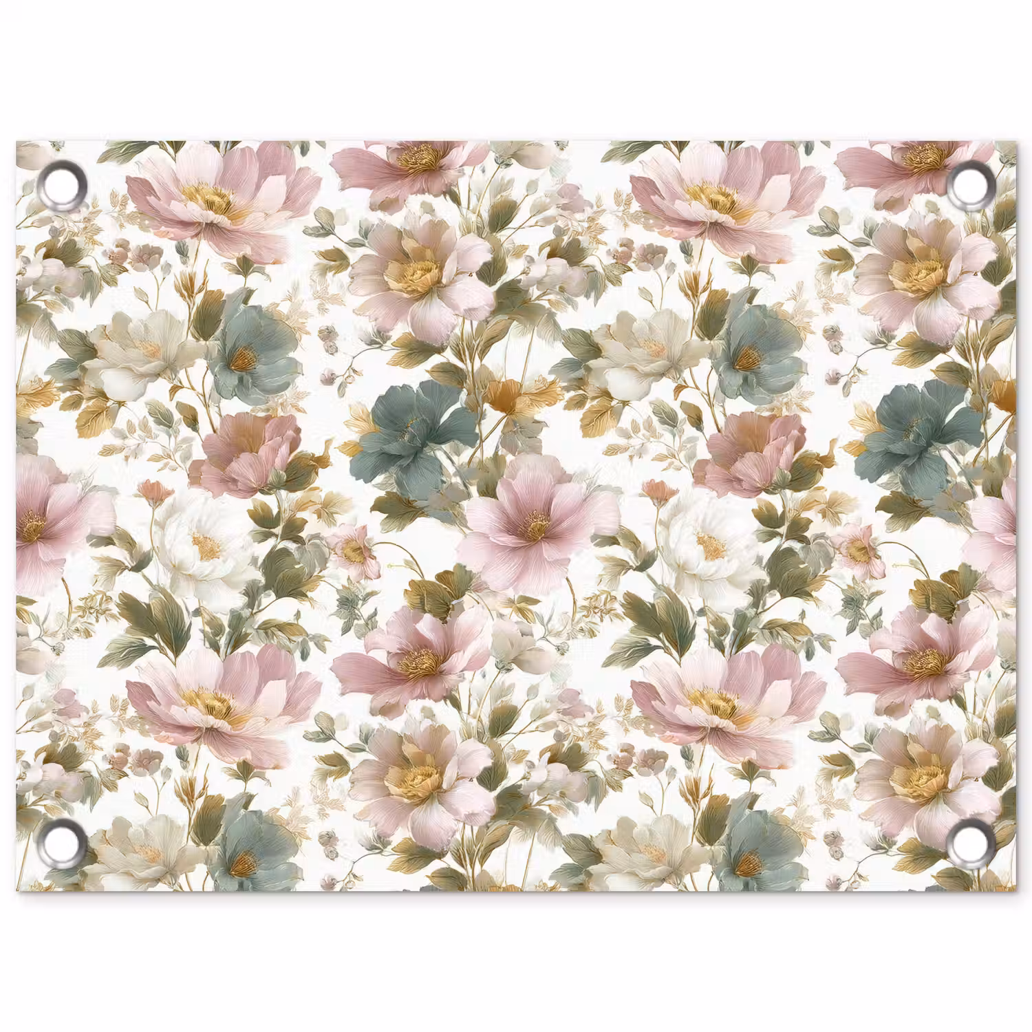 Bloemen - Patroon - Pastel tuinposter los doek klein 239 -3d
