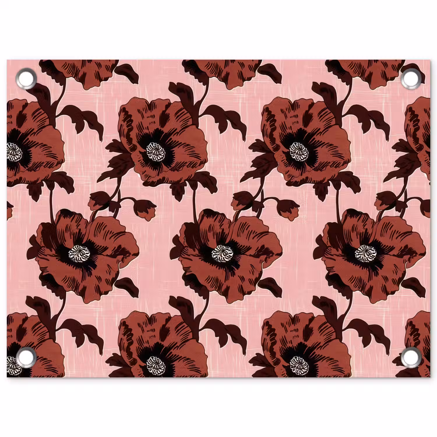 Bloemen - Retro - Rood tuinposter los doek klein 239 -3d