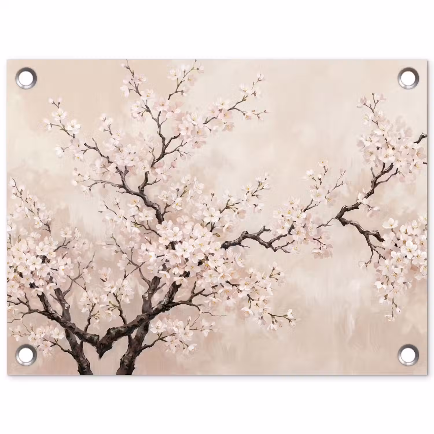 Bloesem - Illustratie - Taupe tuinposter los doek klein -3d