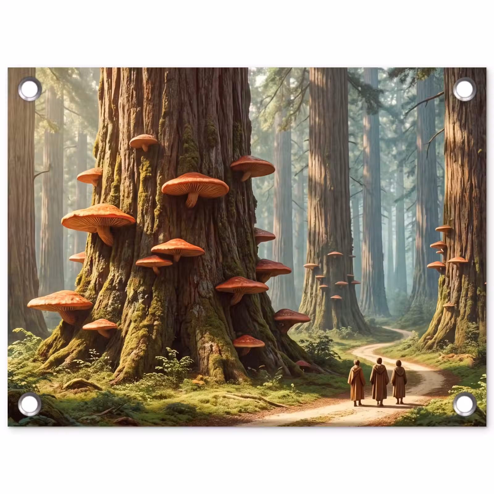 Tuinposter - Bos - Bomen - Natuur - Bos - Bomen - Natuur tuinposter los doek klein
