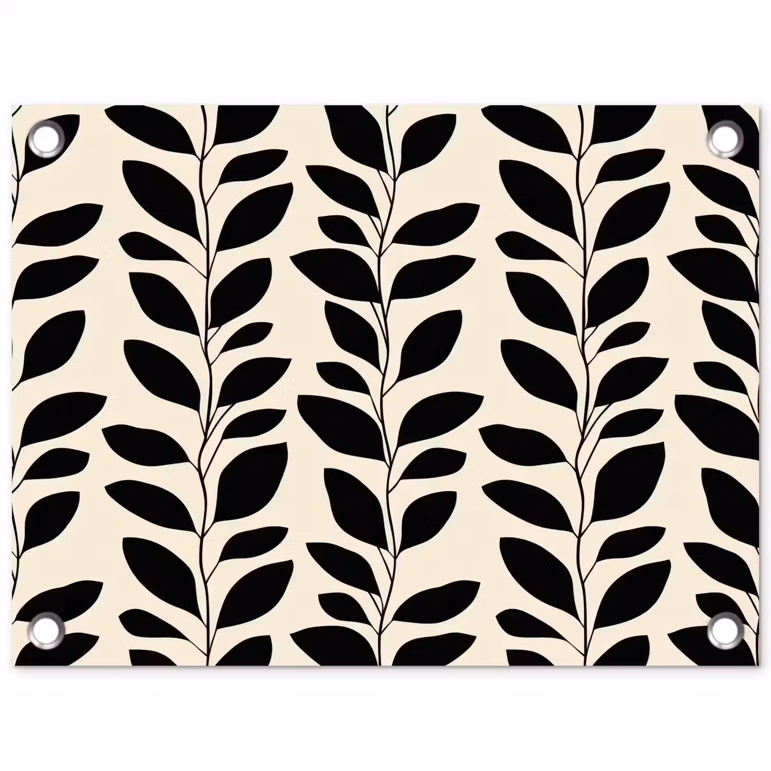 Botanisch - Dessin - Zwart - Beige tuinposter los doek klein 239 -3d