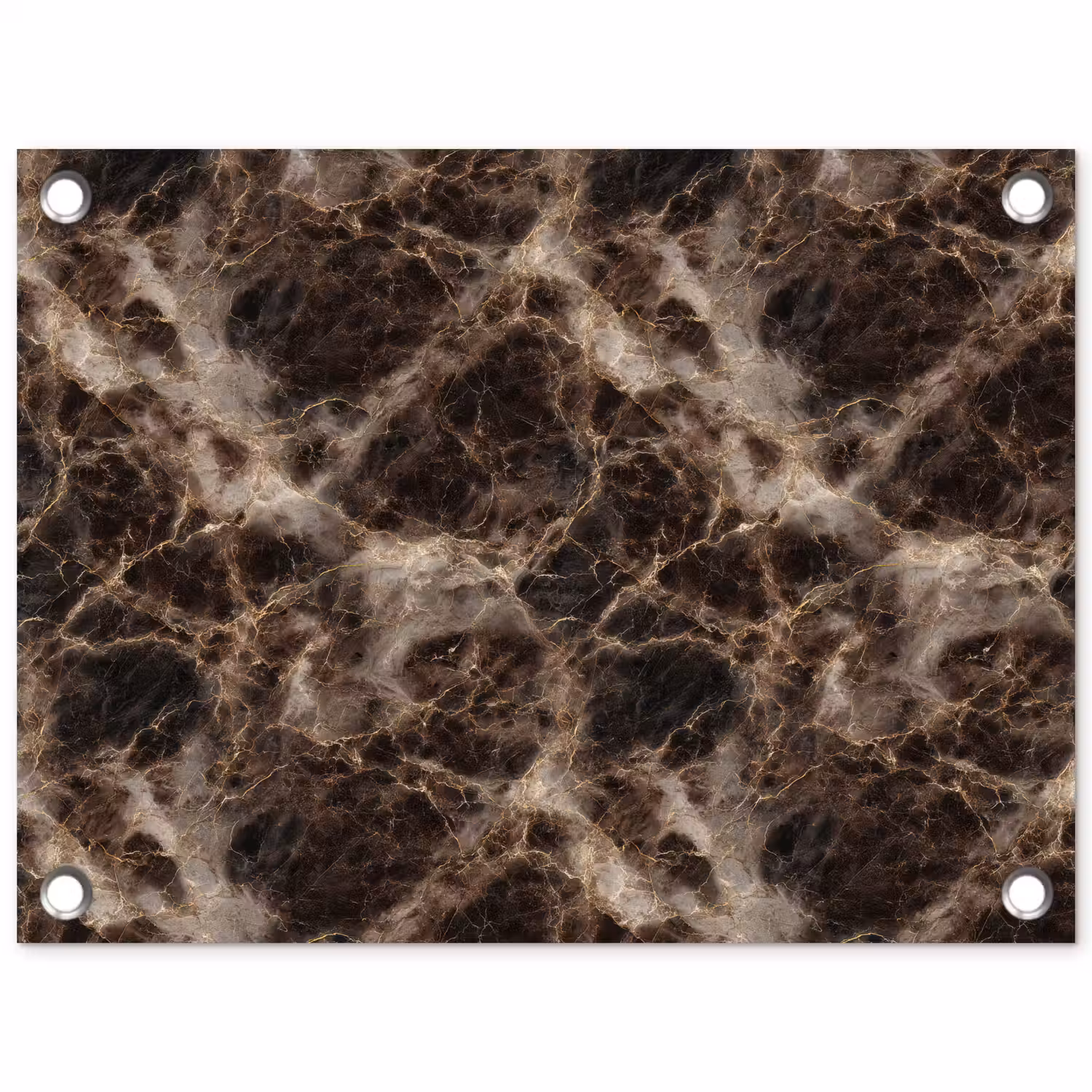 Bruin - Goud - Marmer tuinposter los doek klein 239 -3d