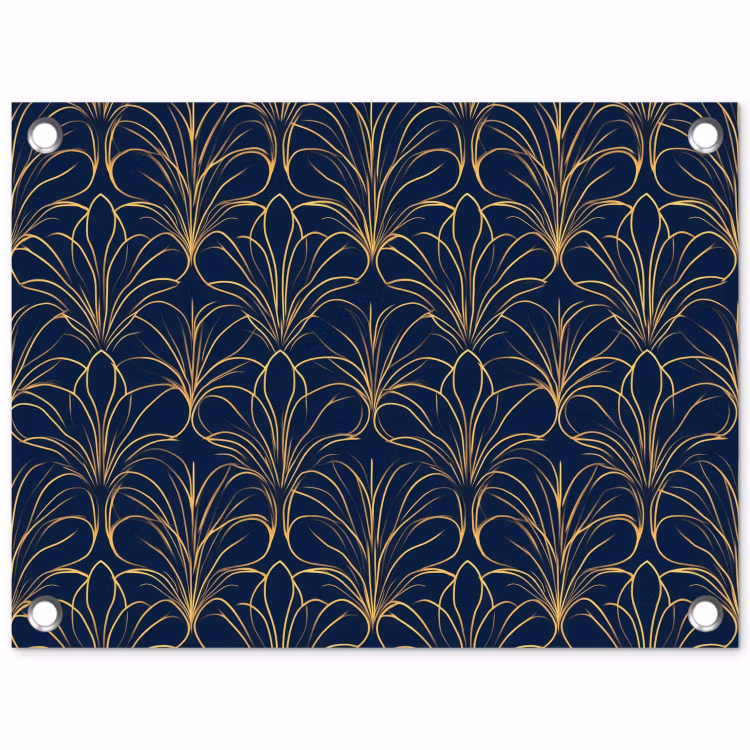Deco - Waaier - Blauw tuinposter los doek klein 239 -3d