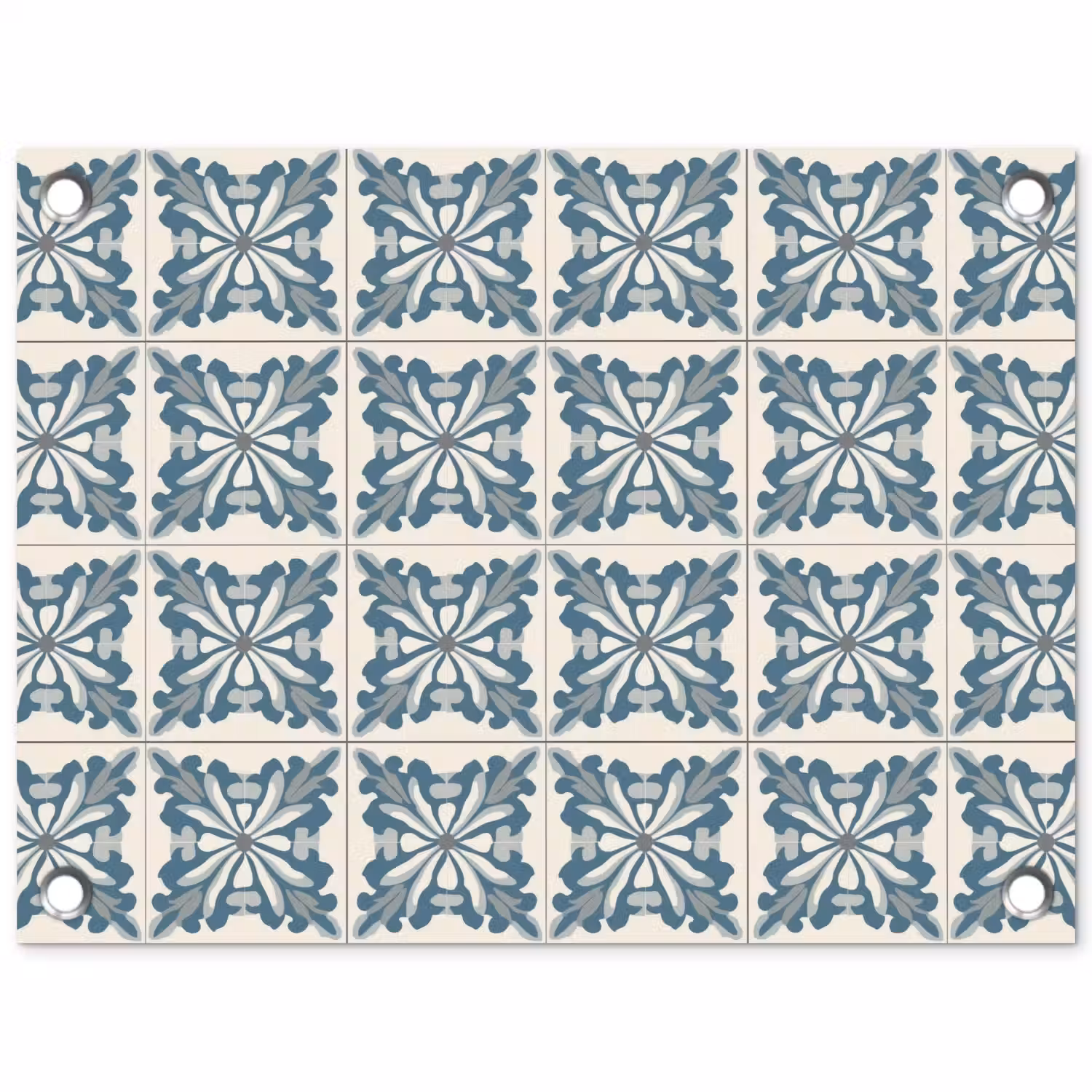Dessin - Tegel - Blauw tuinposter los doek klein 239 -3d