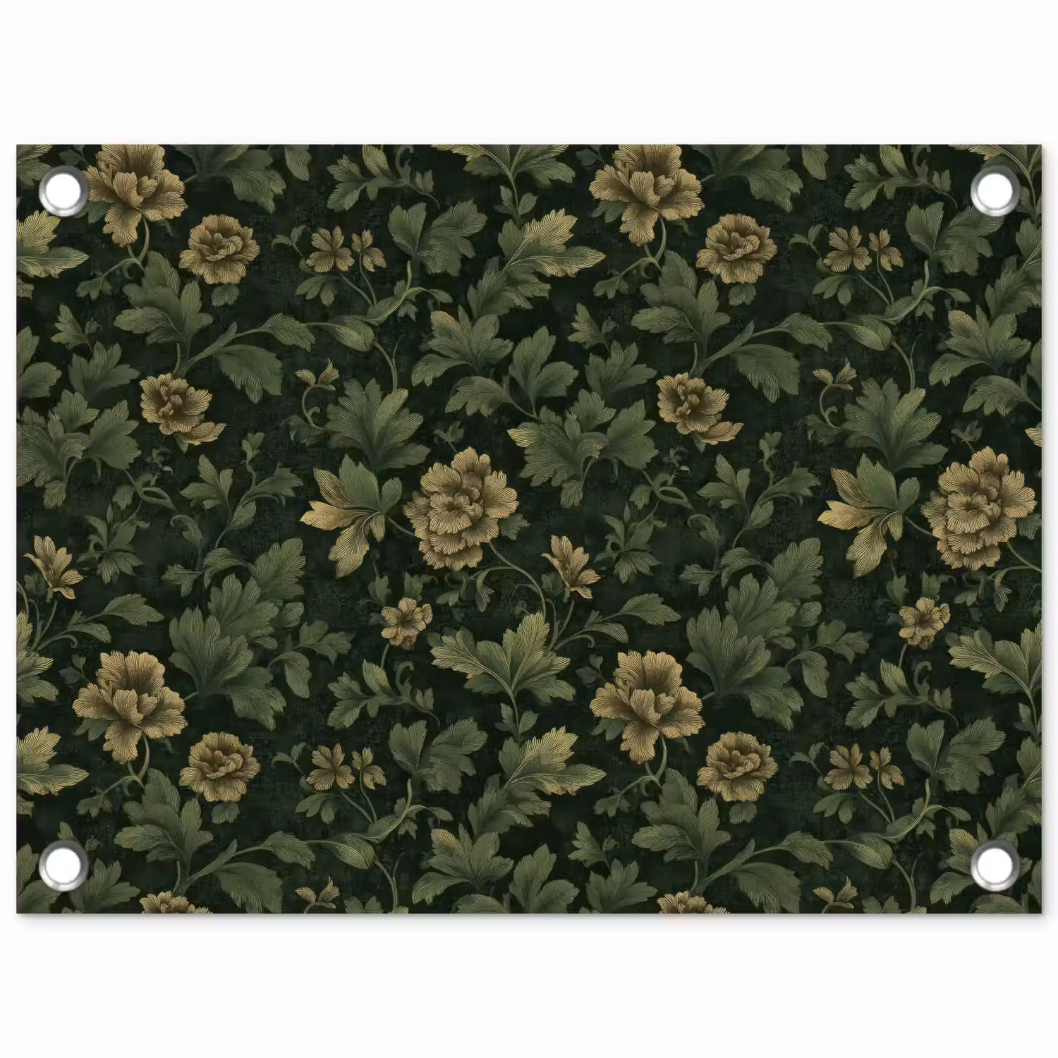 Donker - Groen - Goud - Botanisch tuinposter los doek klein 239 -3d