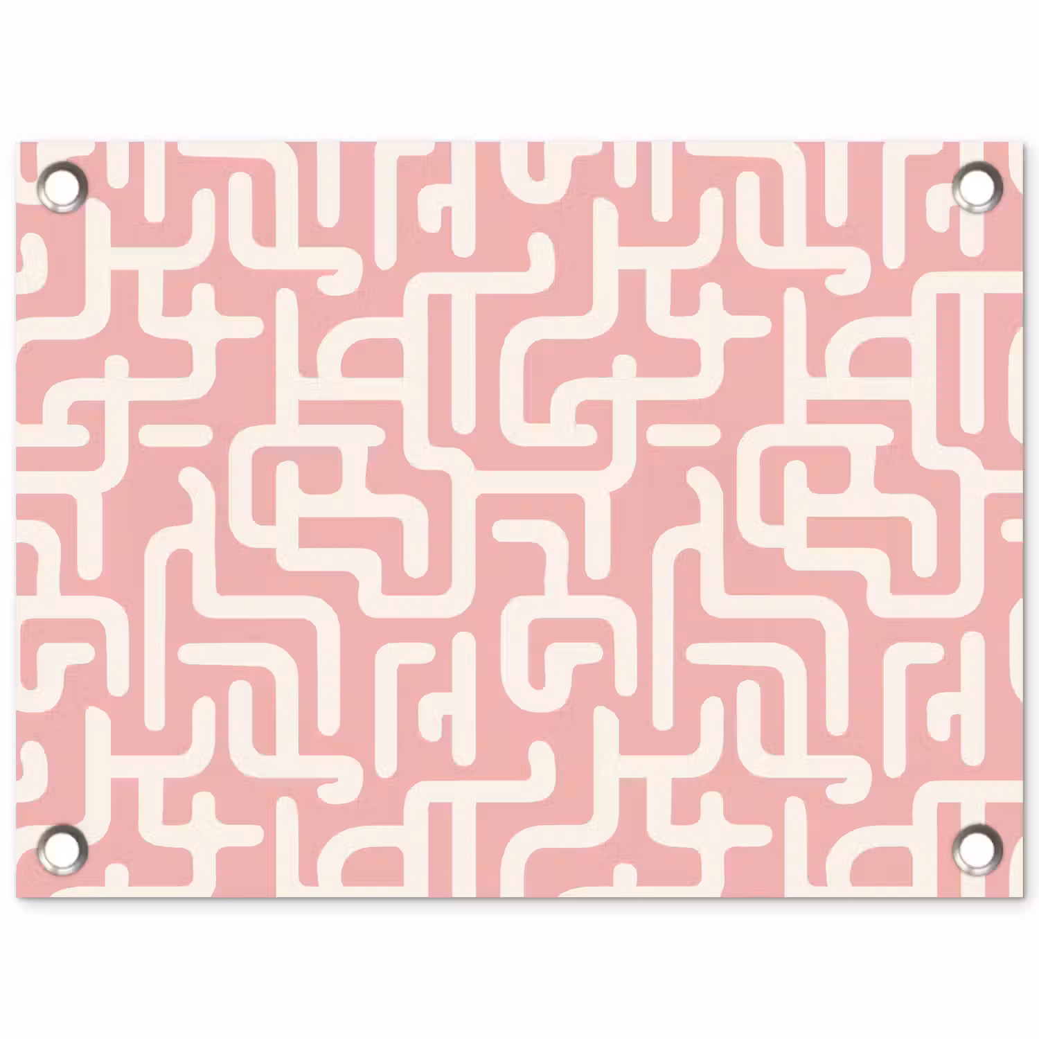 Doolhofpatroon - Roze - Wit - Abstract tuinposter los doek klein 239 -3d