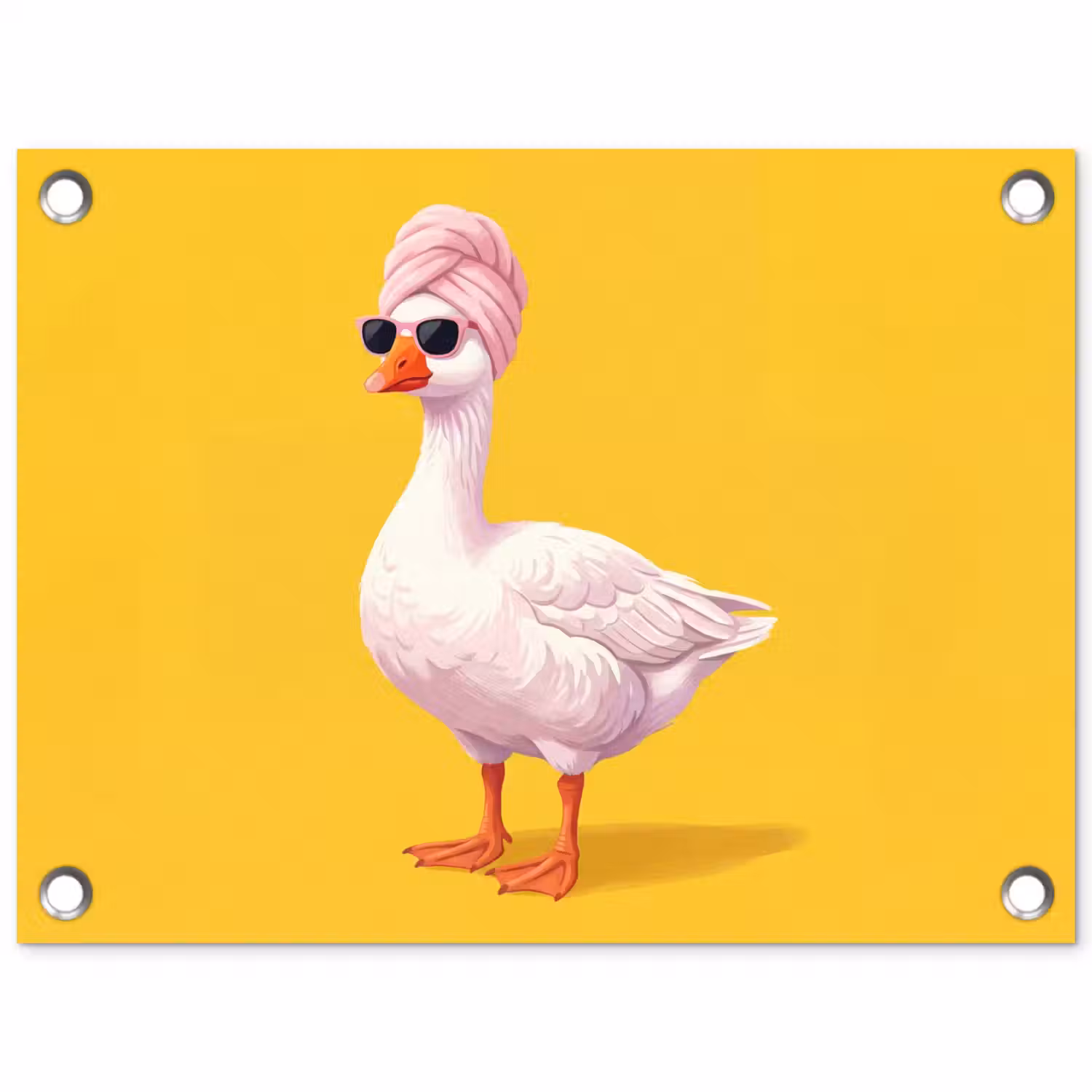 Eend - Zonnebril - Geel tuinposter los doek klein -3d