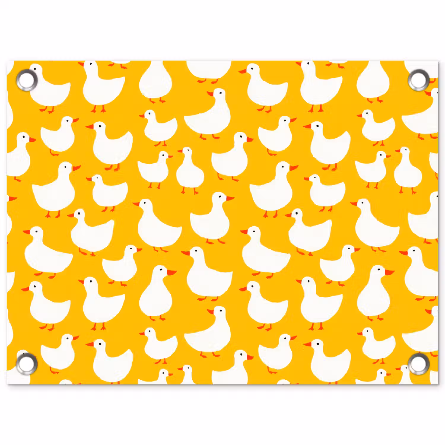 Eendjes - Patroon - Geel tuinposter los doek klein 239 -3d