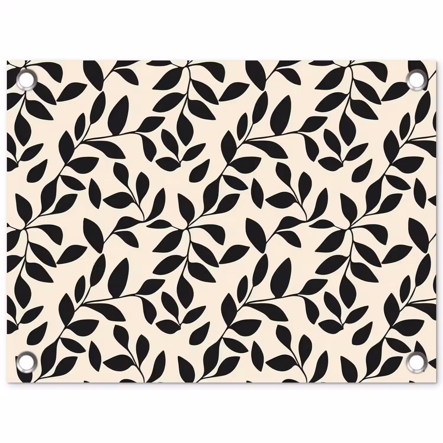 Elegant - Patroon - Zwart - Beige tuinposter los doek klein 239 -3d